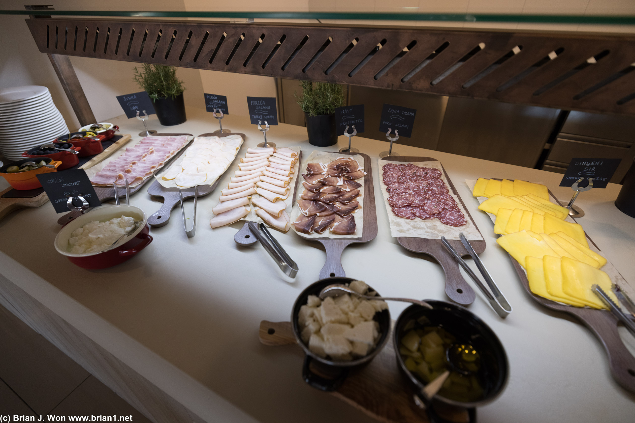 Cold cuts and cheeses.