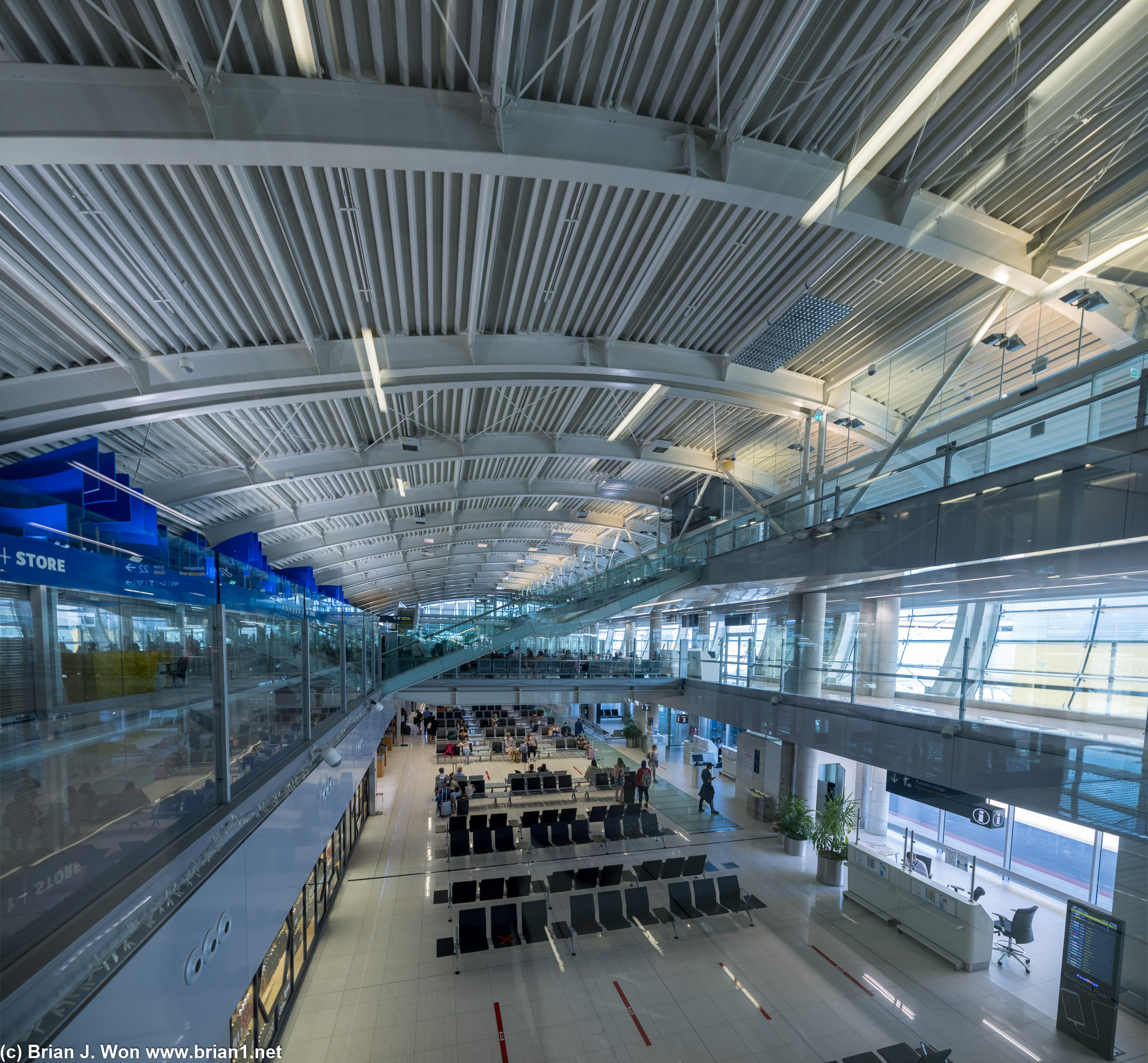 Upper level of the terminal.
