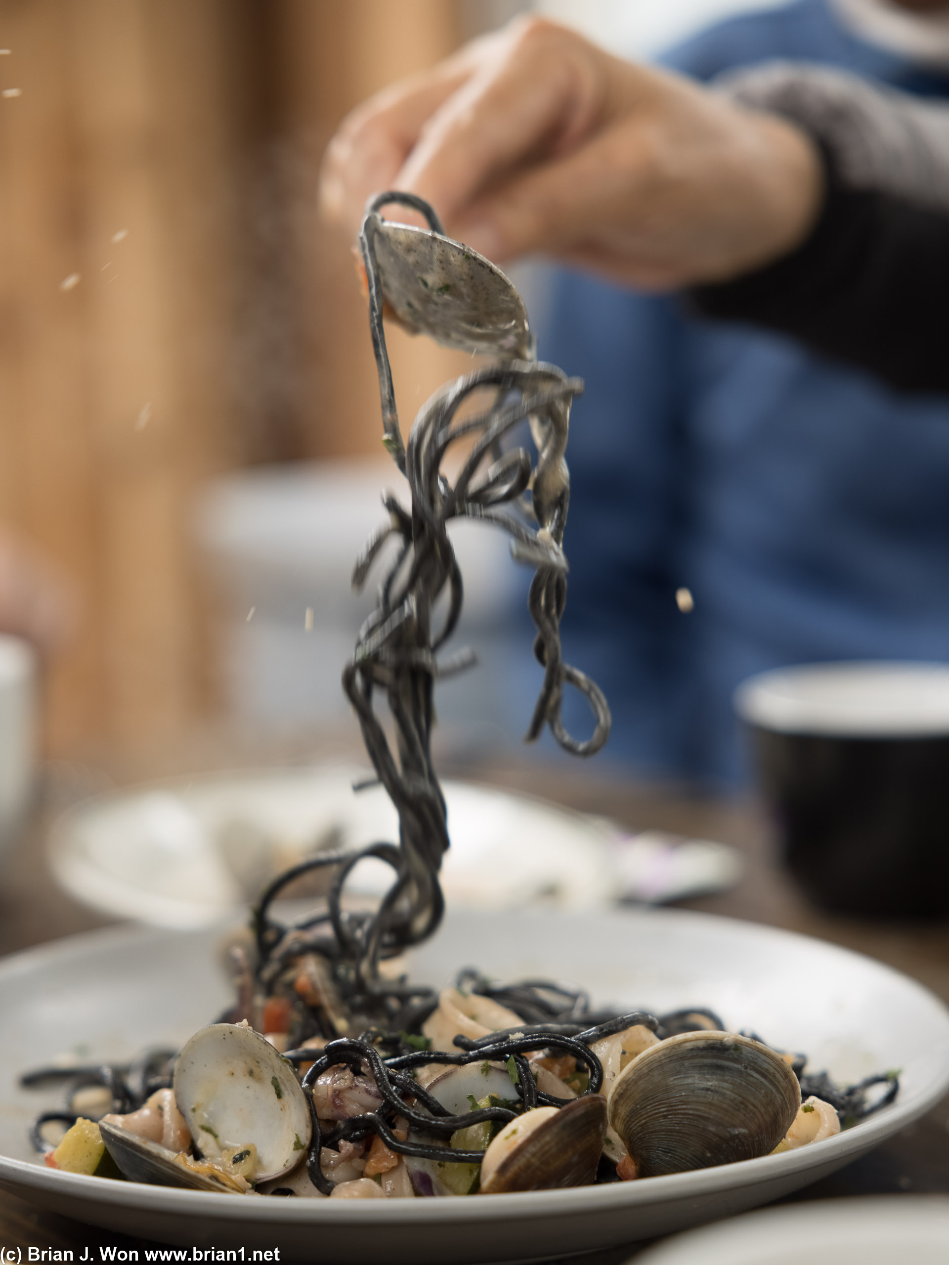 Squid ink pasta.