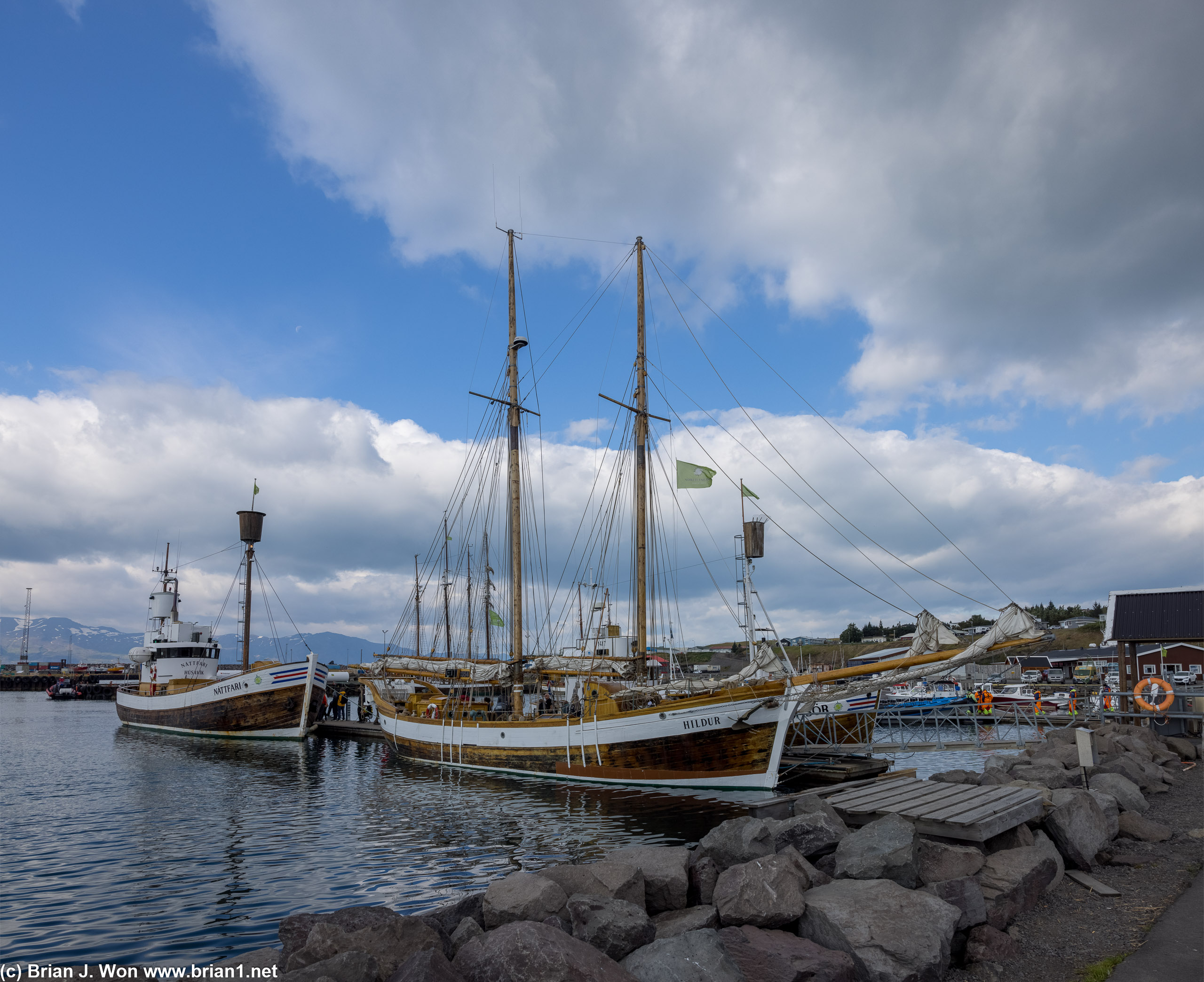 Husavik harbor for lunch.