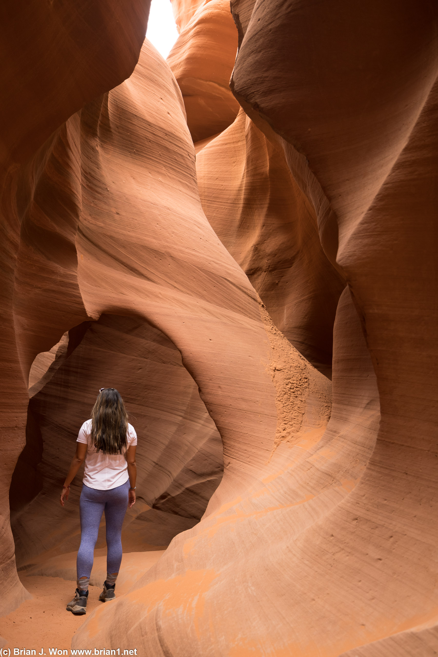 Walking through arches.