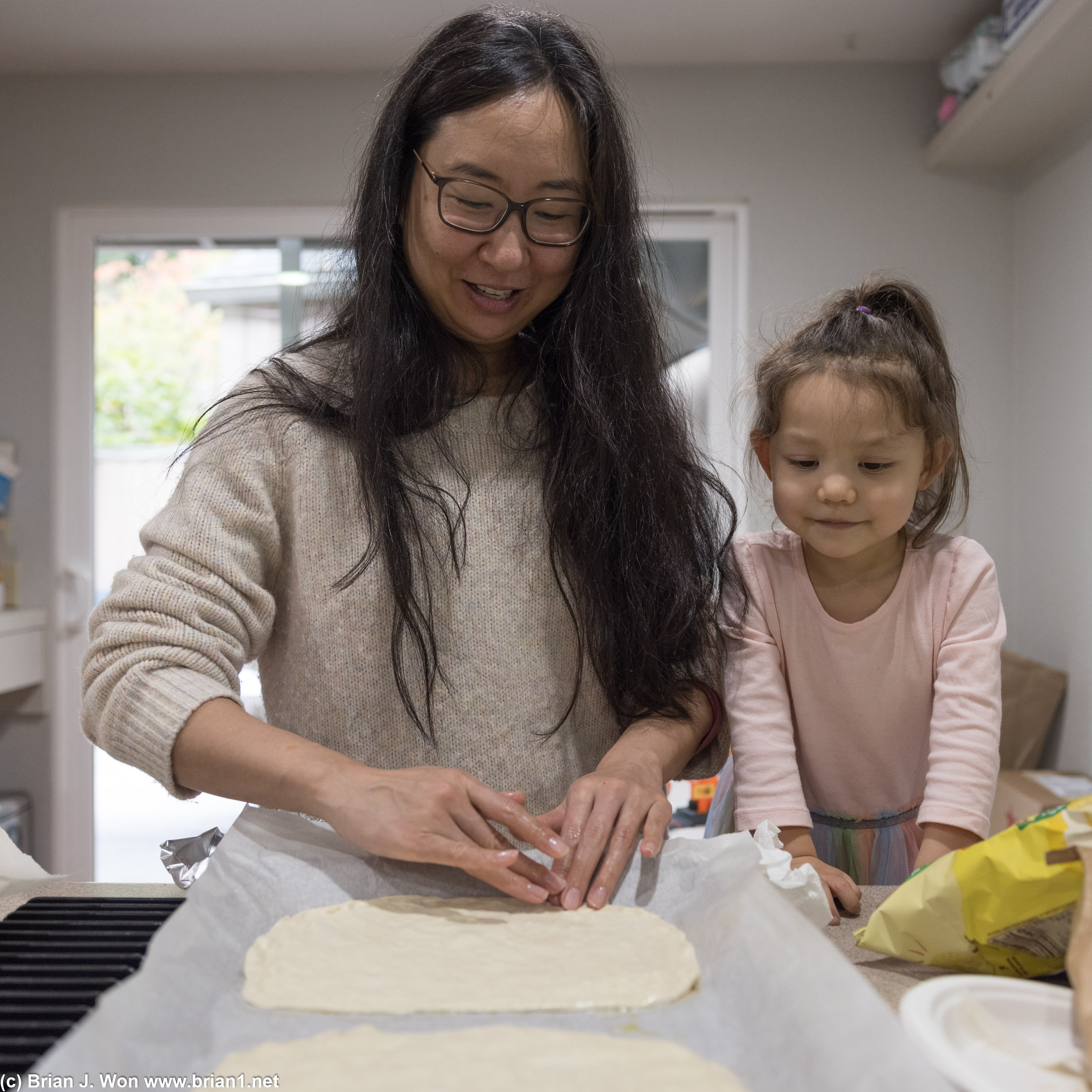 Making pizza.