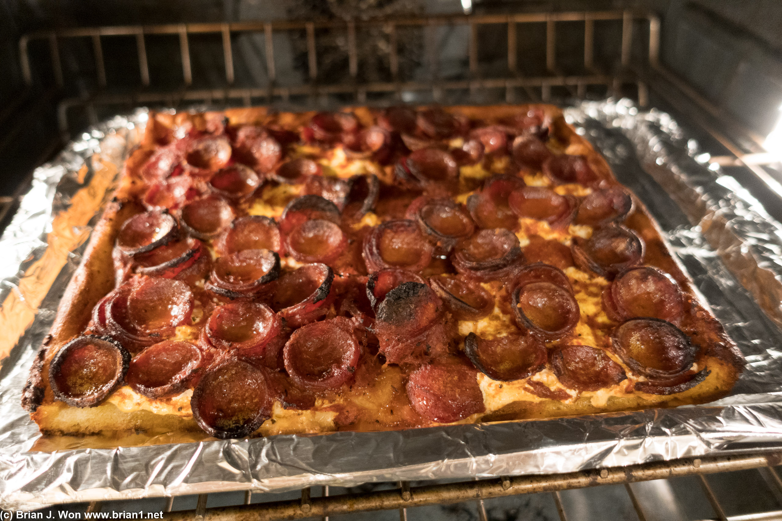 Take-and-bake now in the oven.