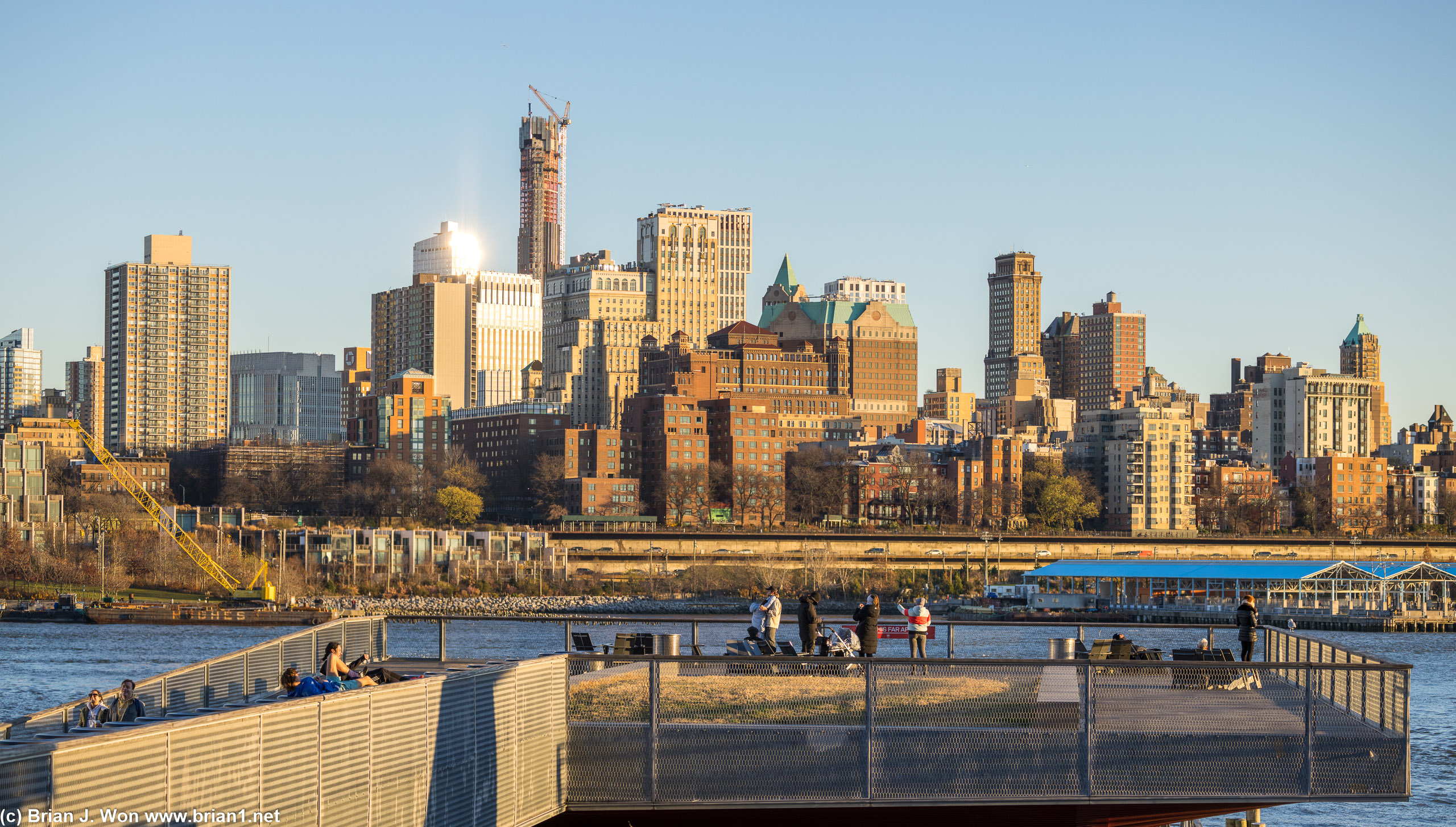 Looking from Pier 15 across the East River to Brooklyn.