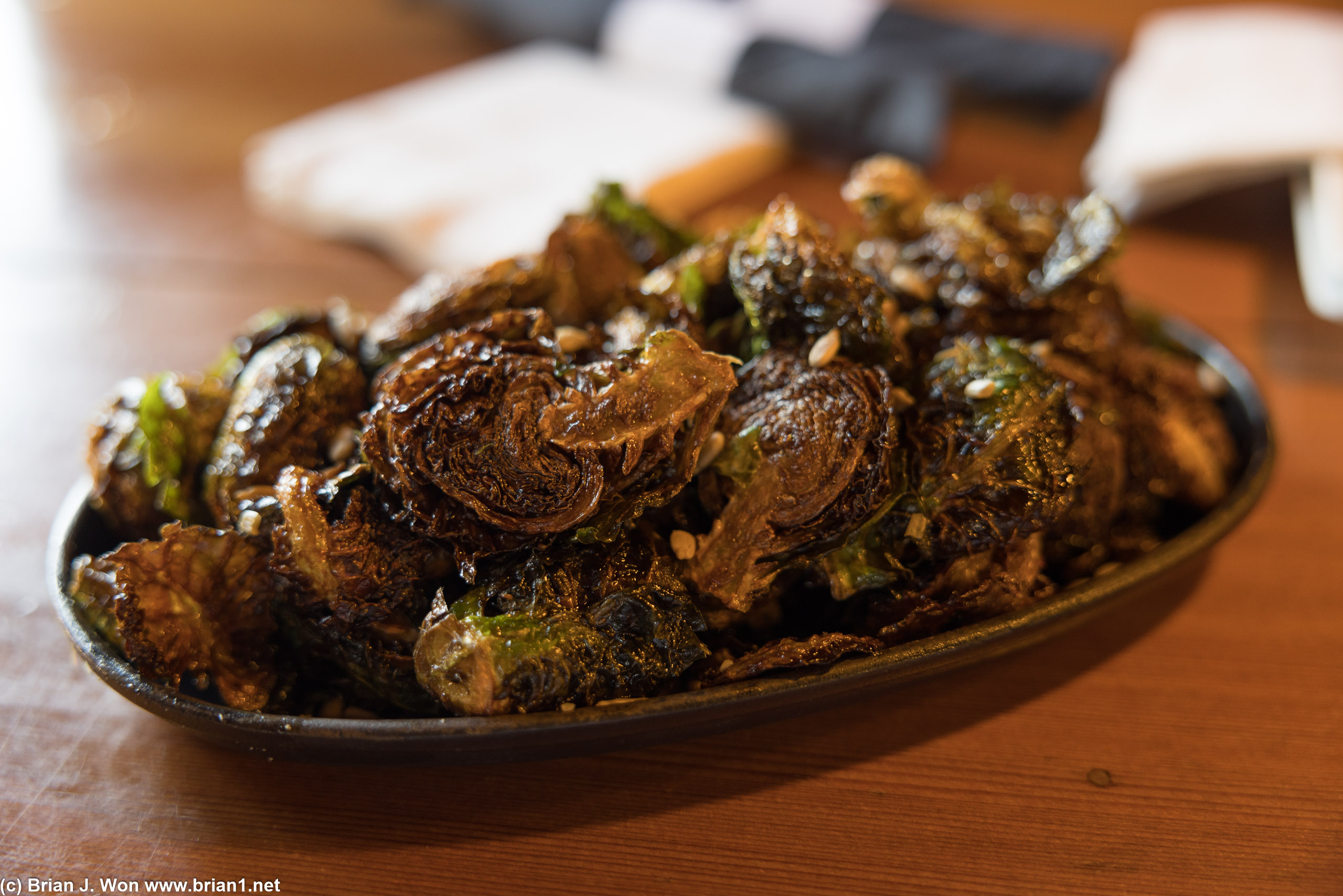 Brussel sprouts at South Gate Brewing.