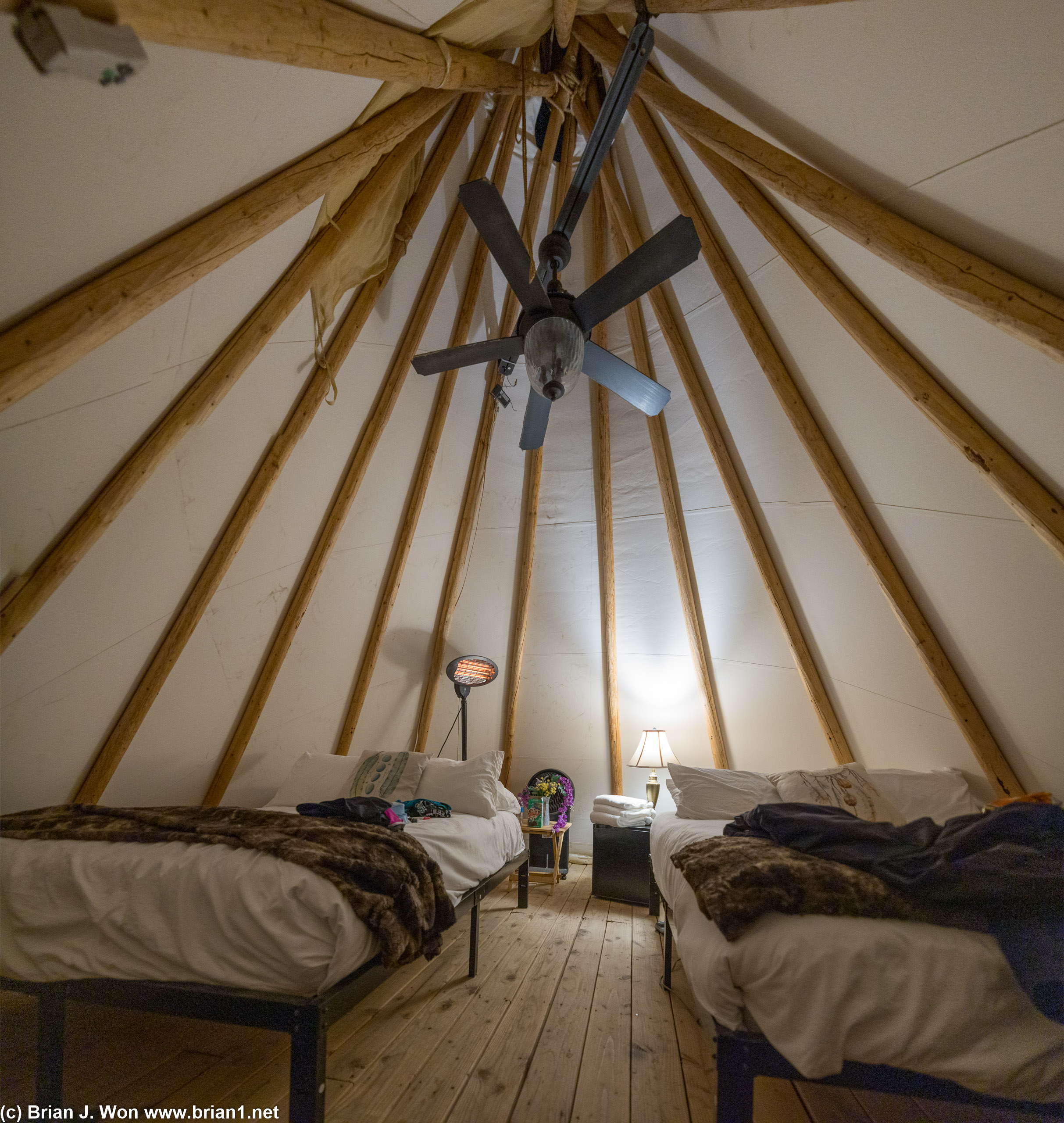 The very last lodging near Death Valley, a teepee at Olancha RV Park and Motel.
