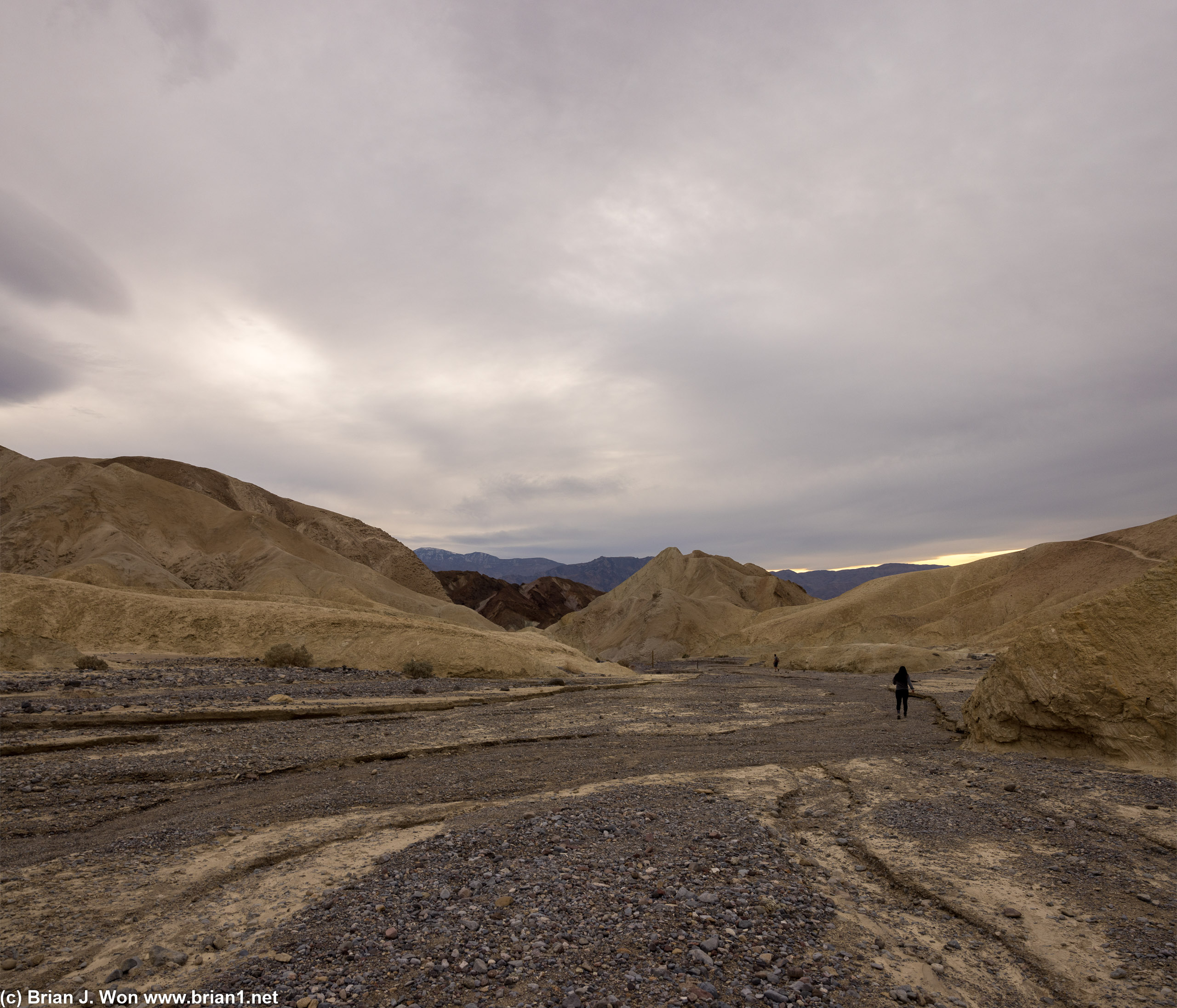 On the canyon floor.