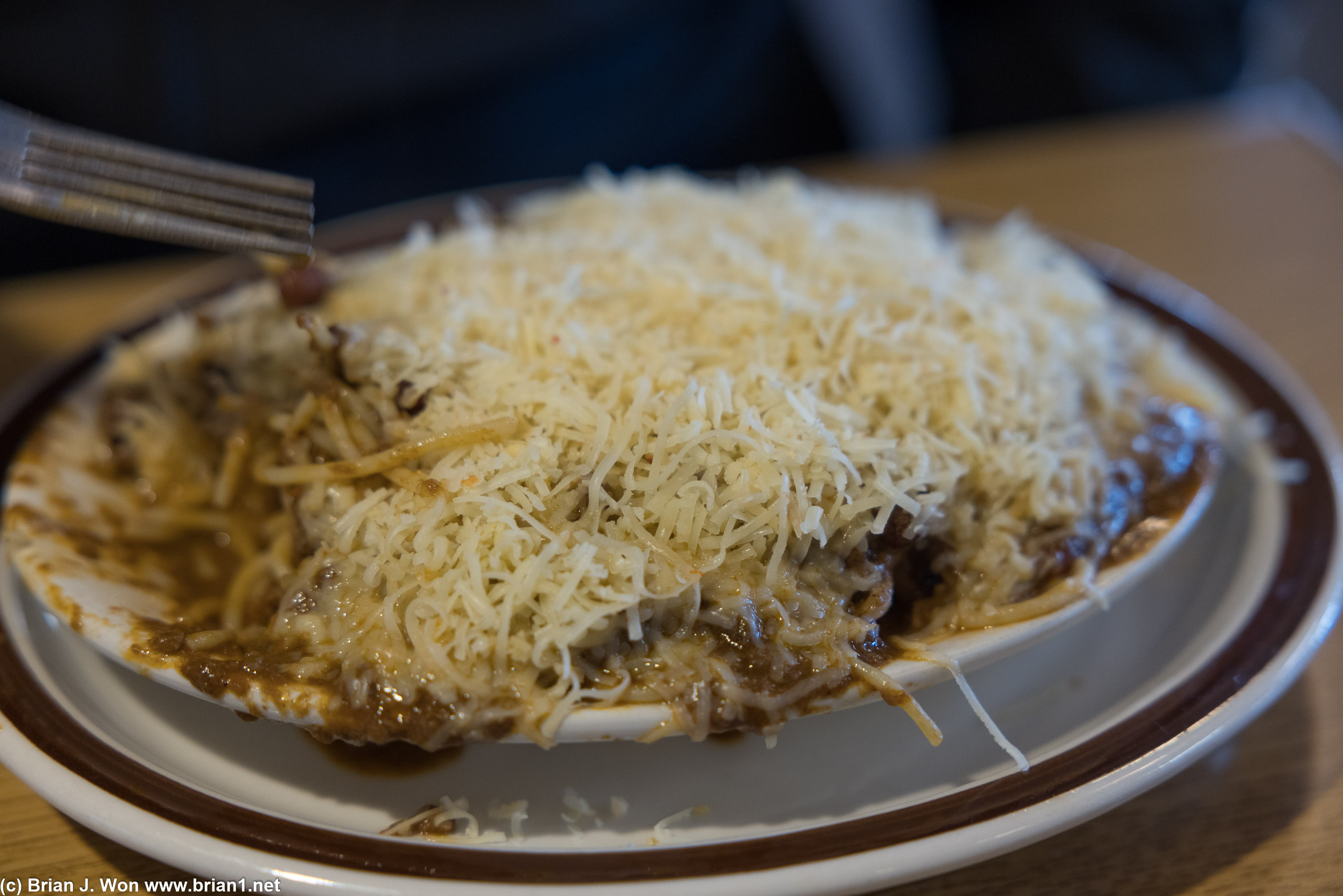 With spaghetti.