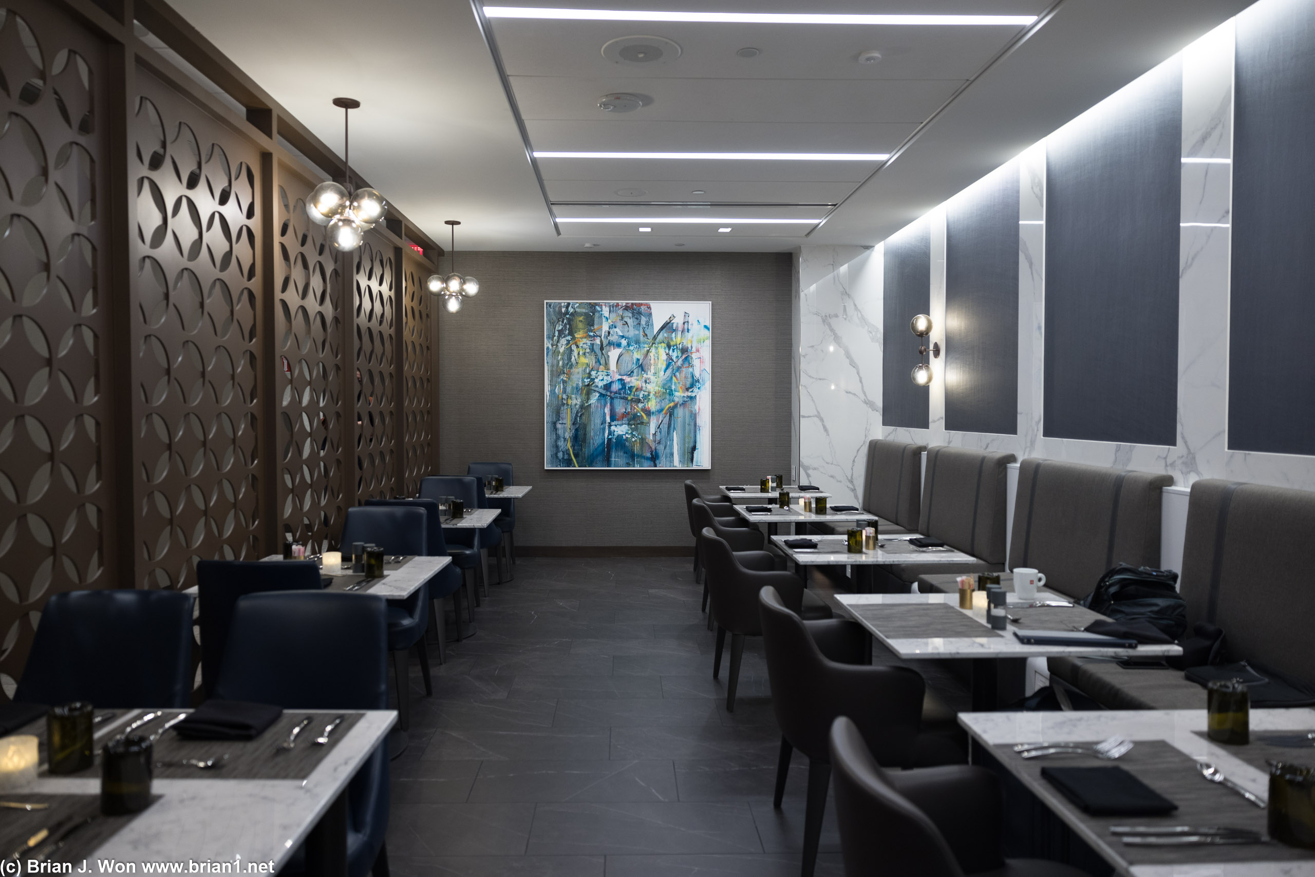Polaris Dining Room LAX. Small space but tastefully done.