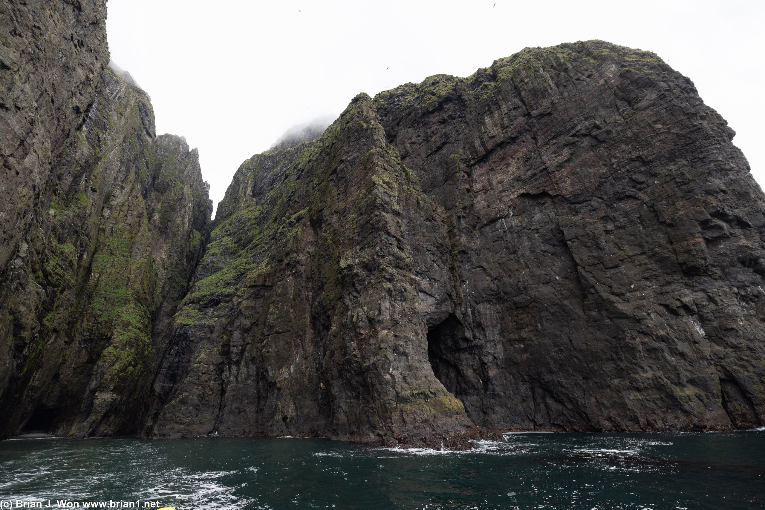 Exiting the cave.