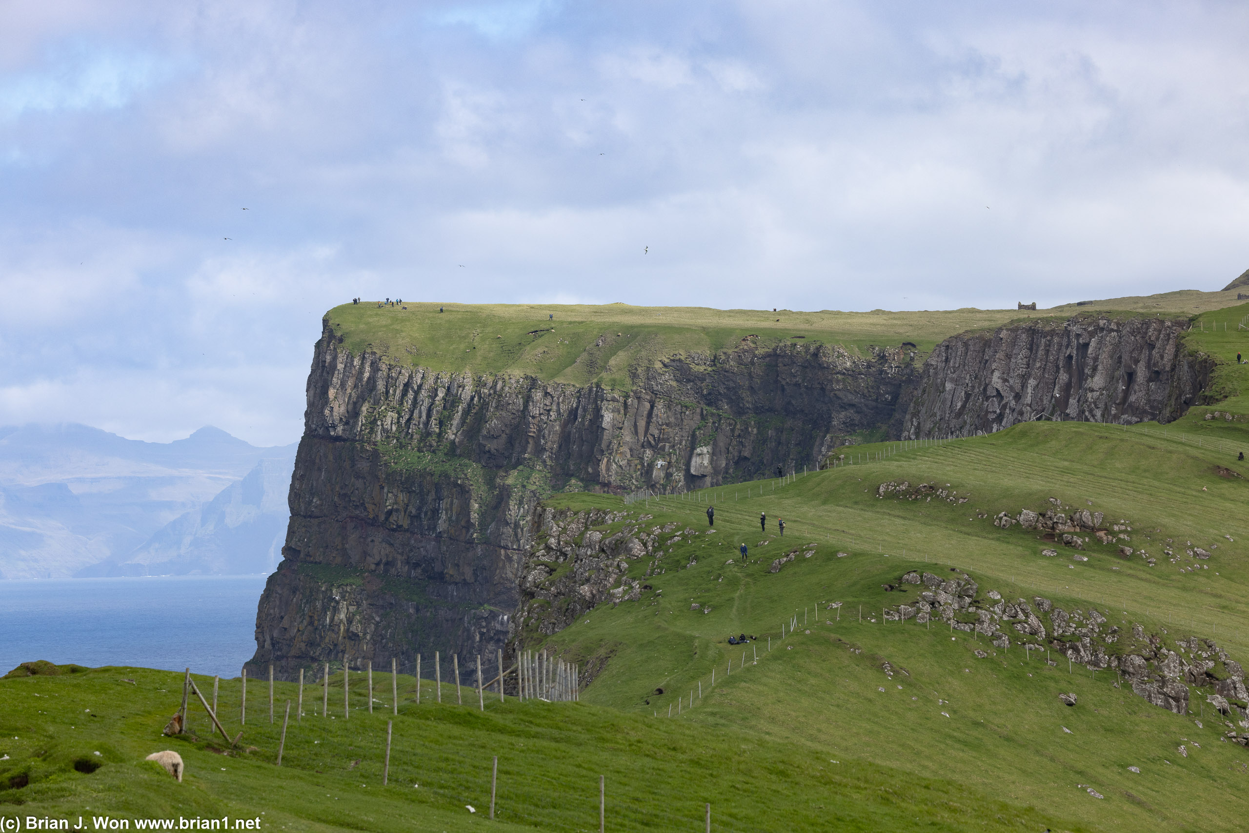 More sheer cliffs in the distance. But no puffins.