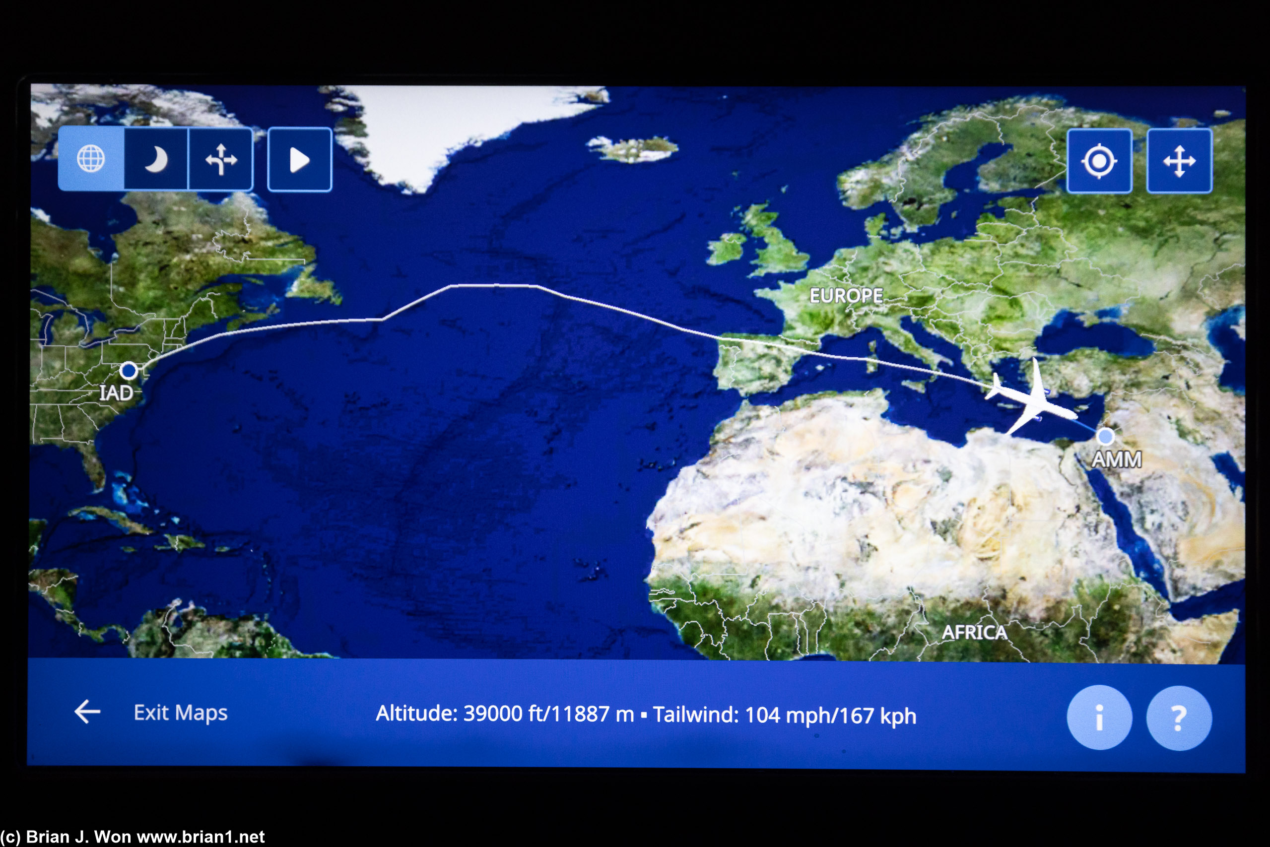 Routing was fairly southerly due to winds.