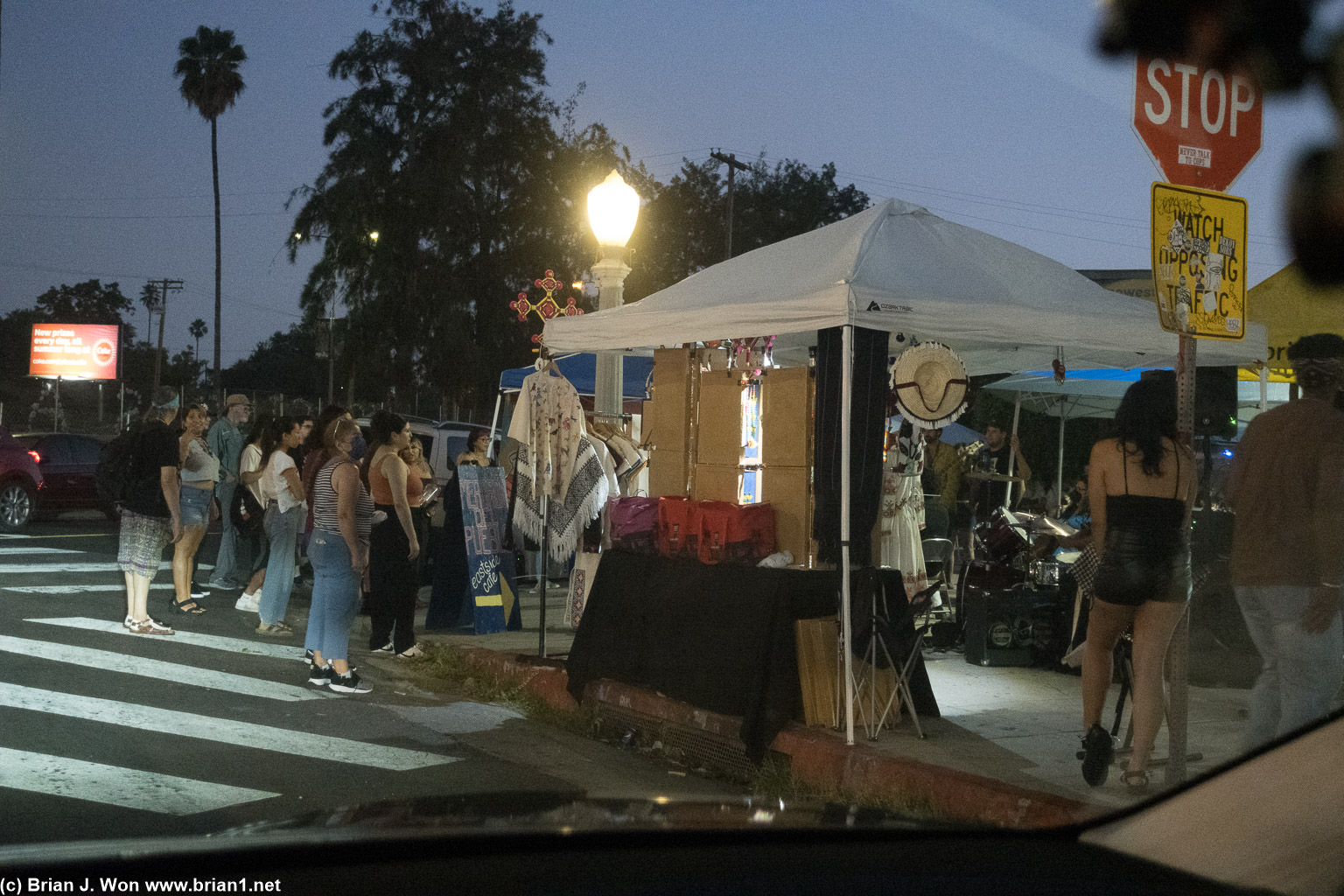 Random street market and band.