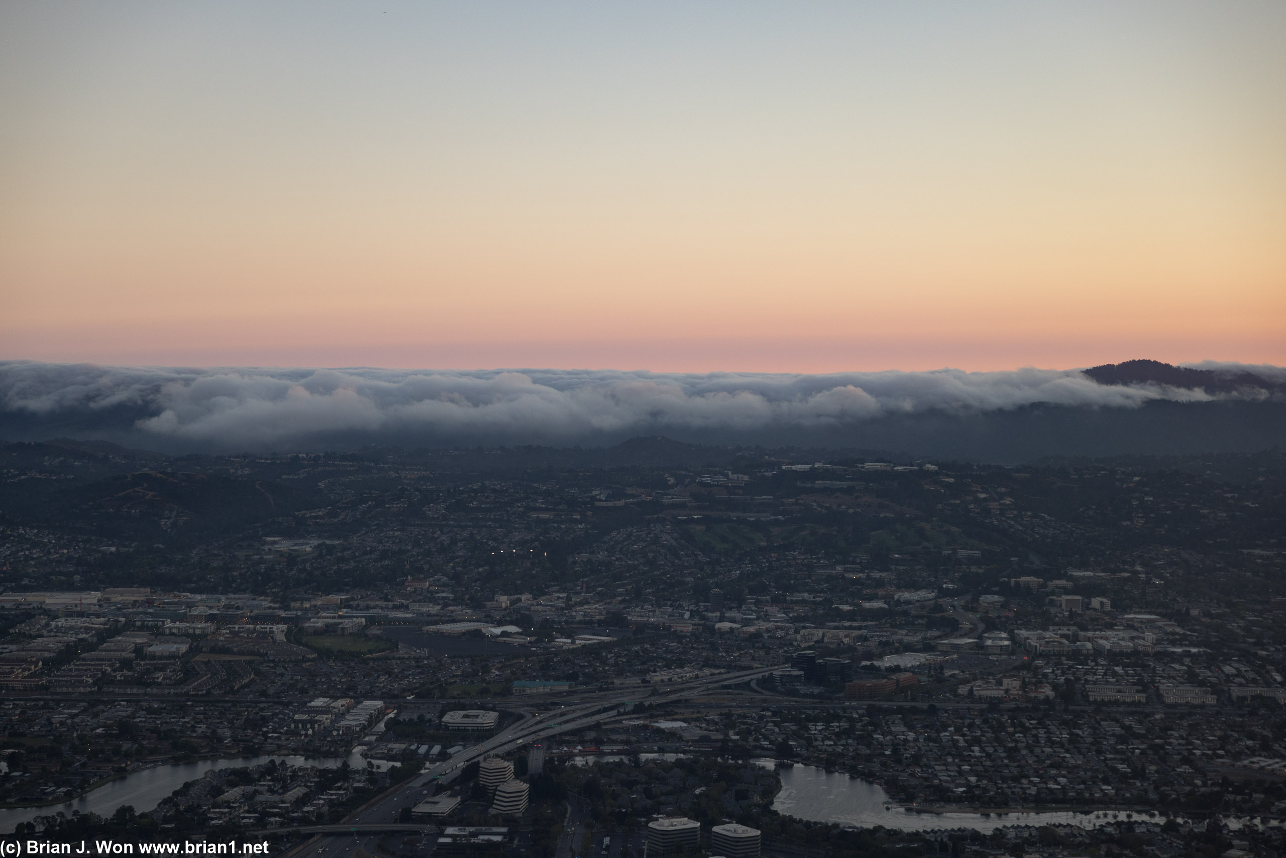 Fog rolling in.