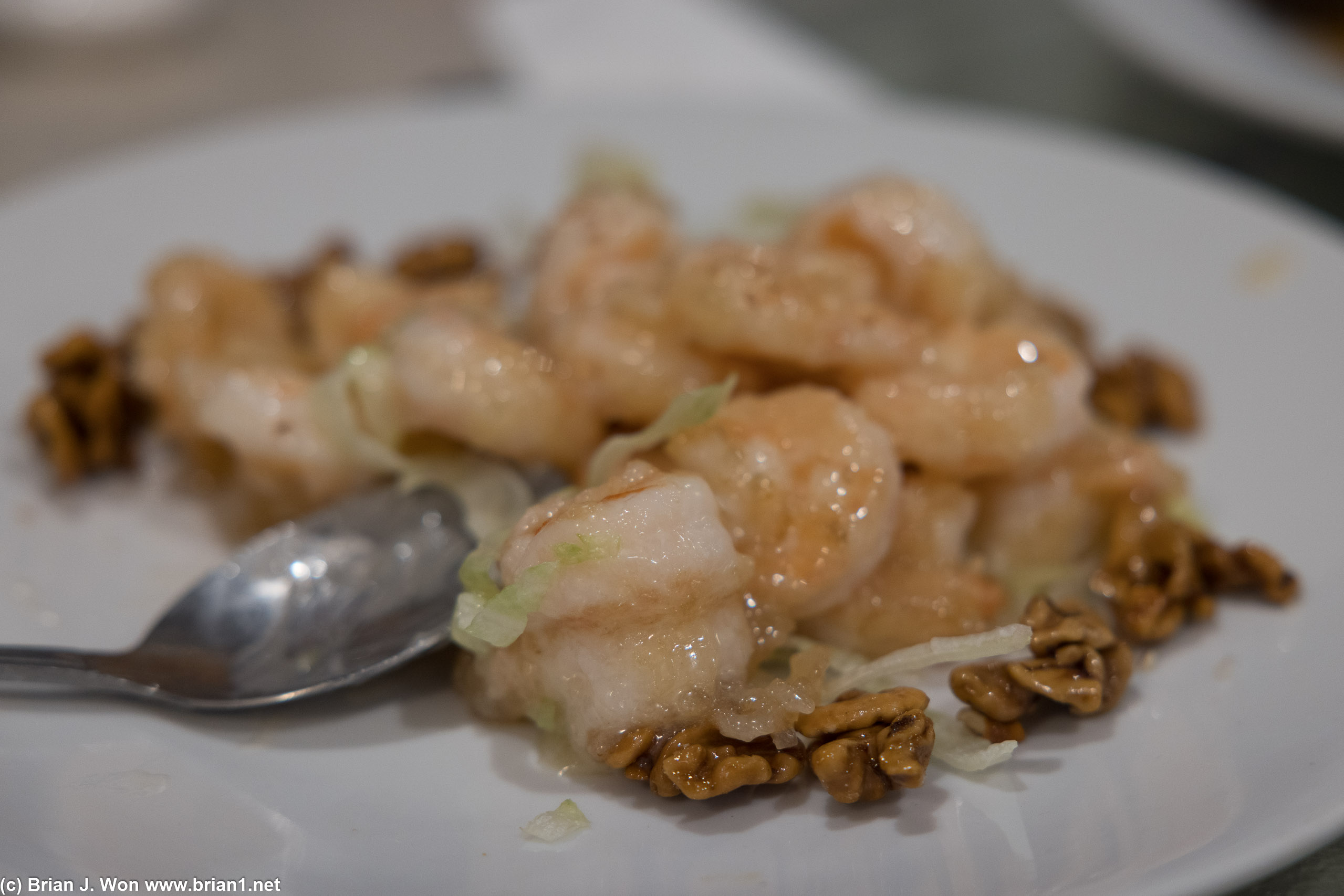 Walnut prawns.