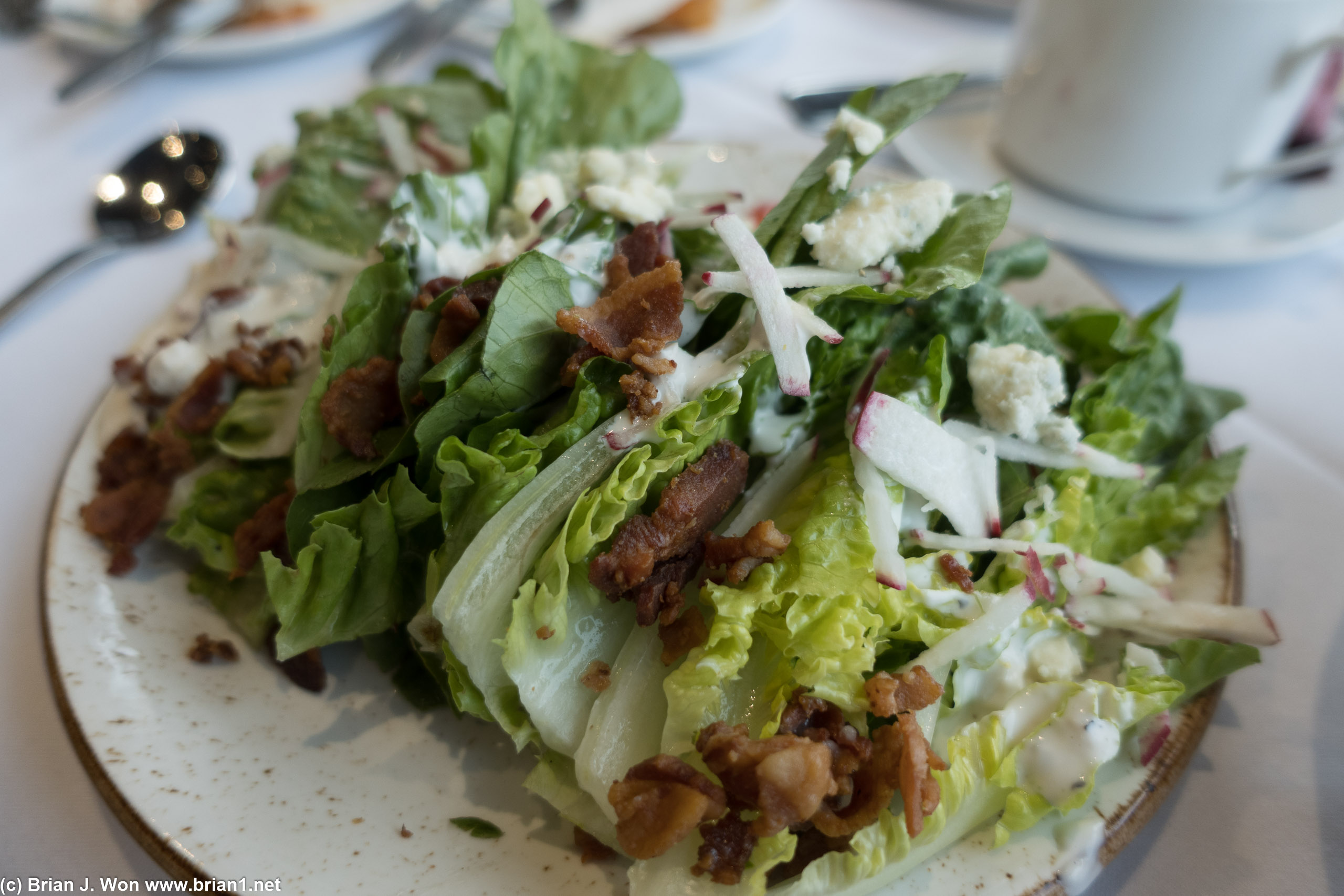 Salad. Even the dressing was watered down.