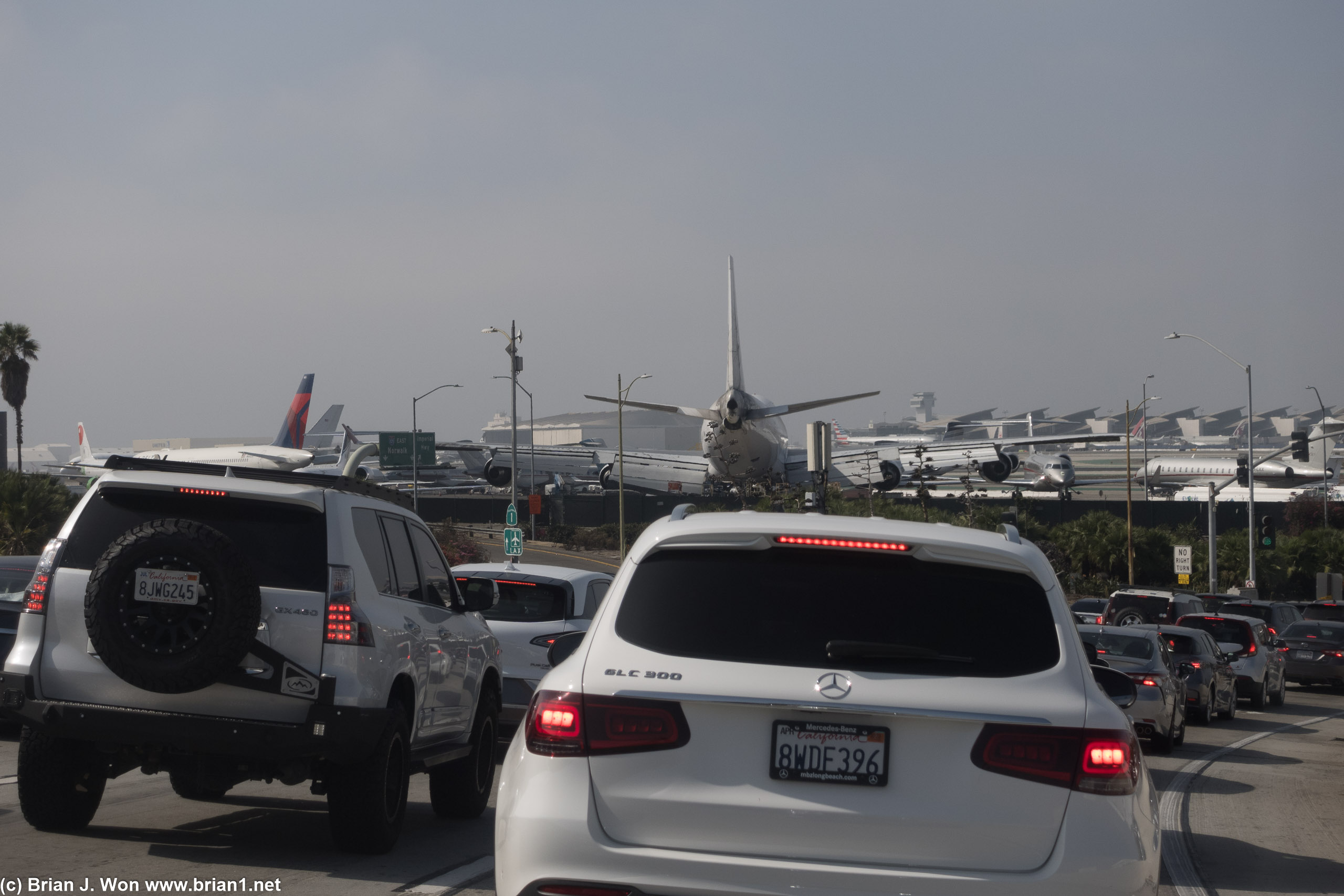 Airbus A380 parked at LAX.