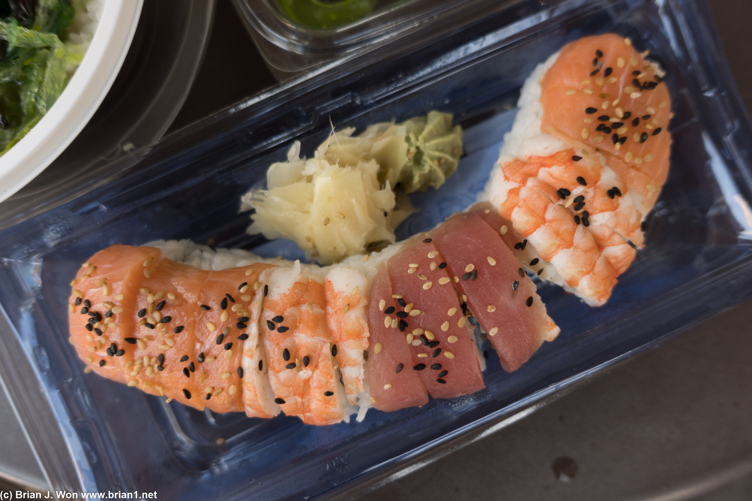 Rainbow roll with cold hard rice, yuck.