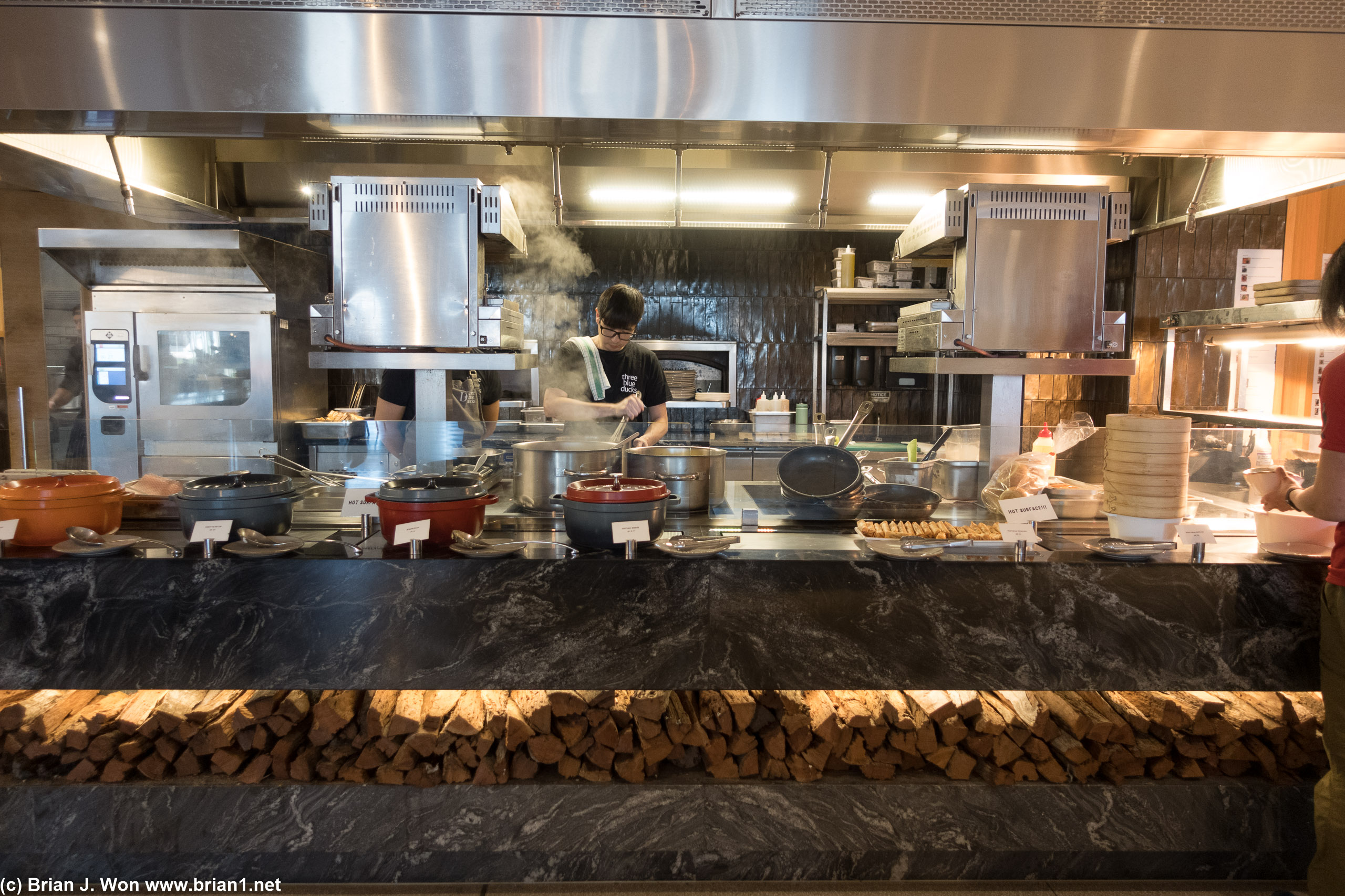 Breakfast buffet at Three Blue Ducks.
