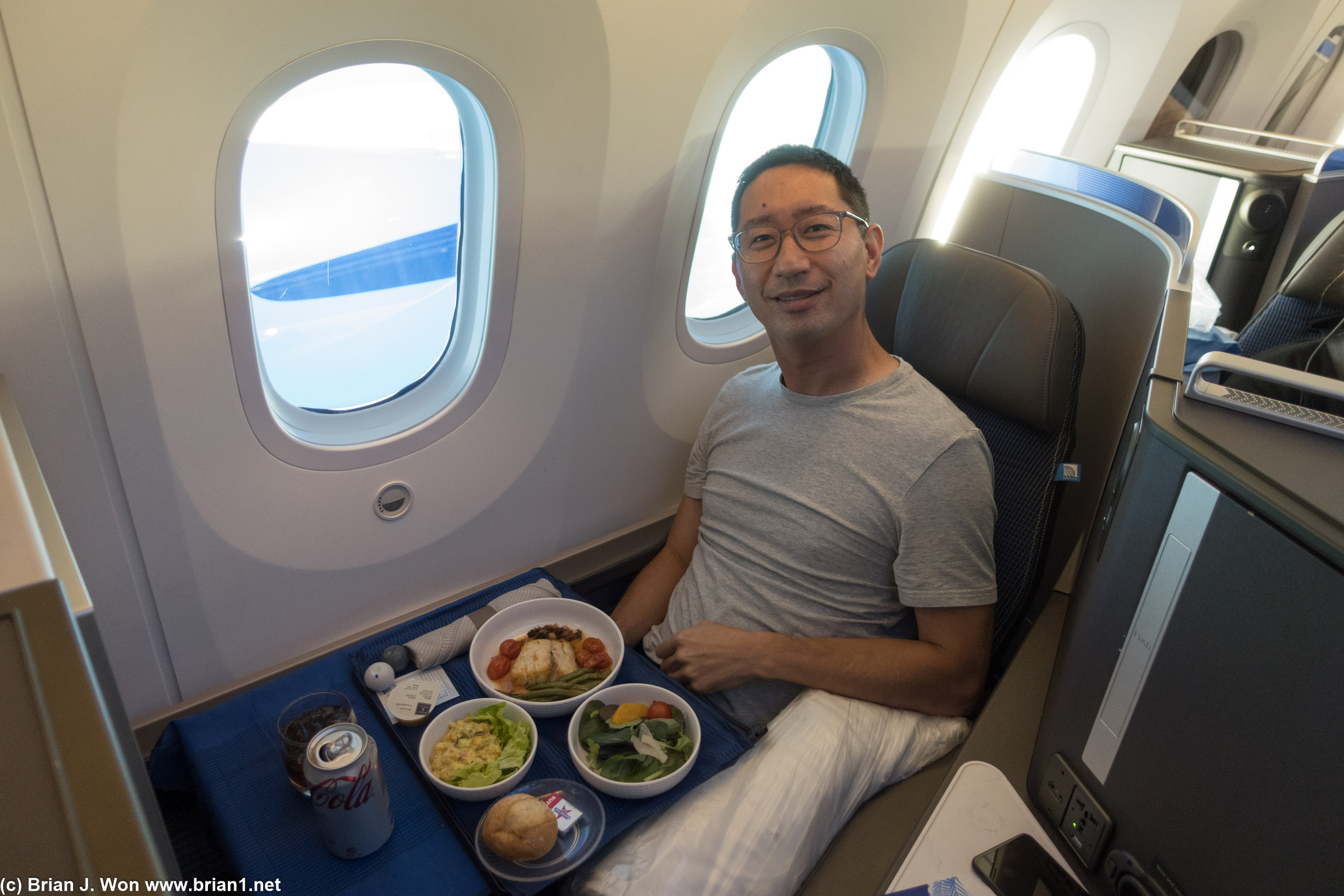 The flight attendants insisted they take pictures.