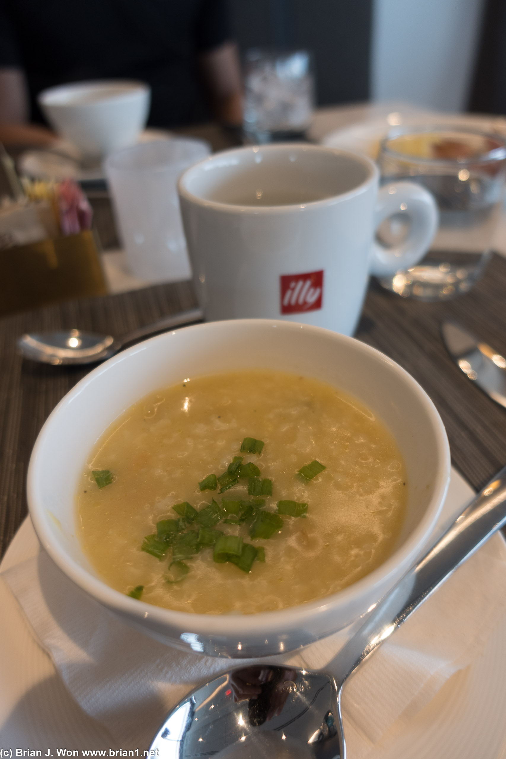 Even had time for jook in the Polaris Dining Room.