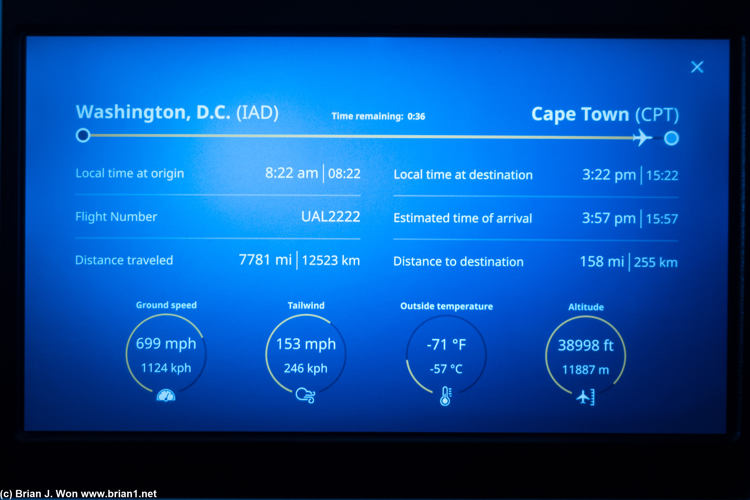 Pretty good tailwind-- 153mph made for a 699mph ground speed.