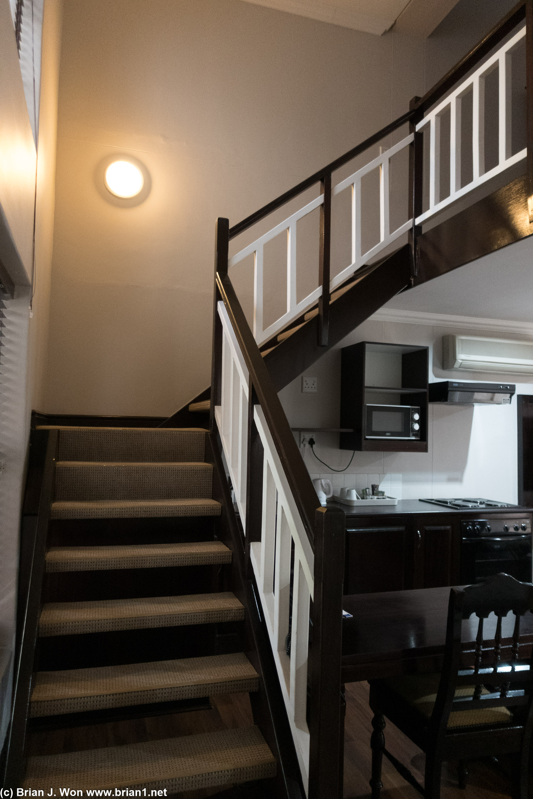 Be careful going up the stairs-- some unfinished wood edges hiding.