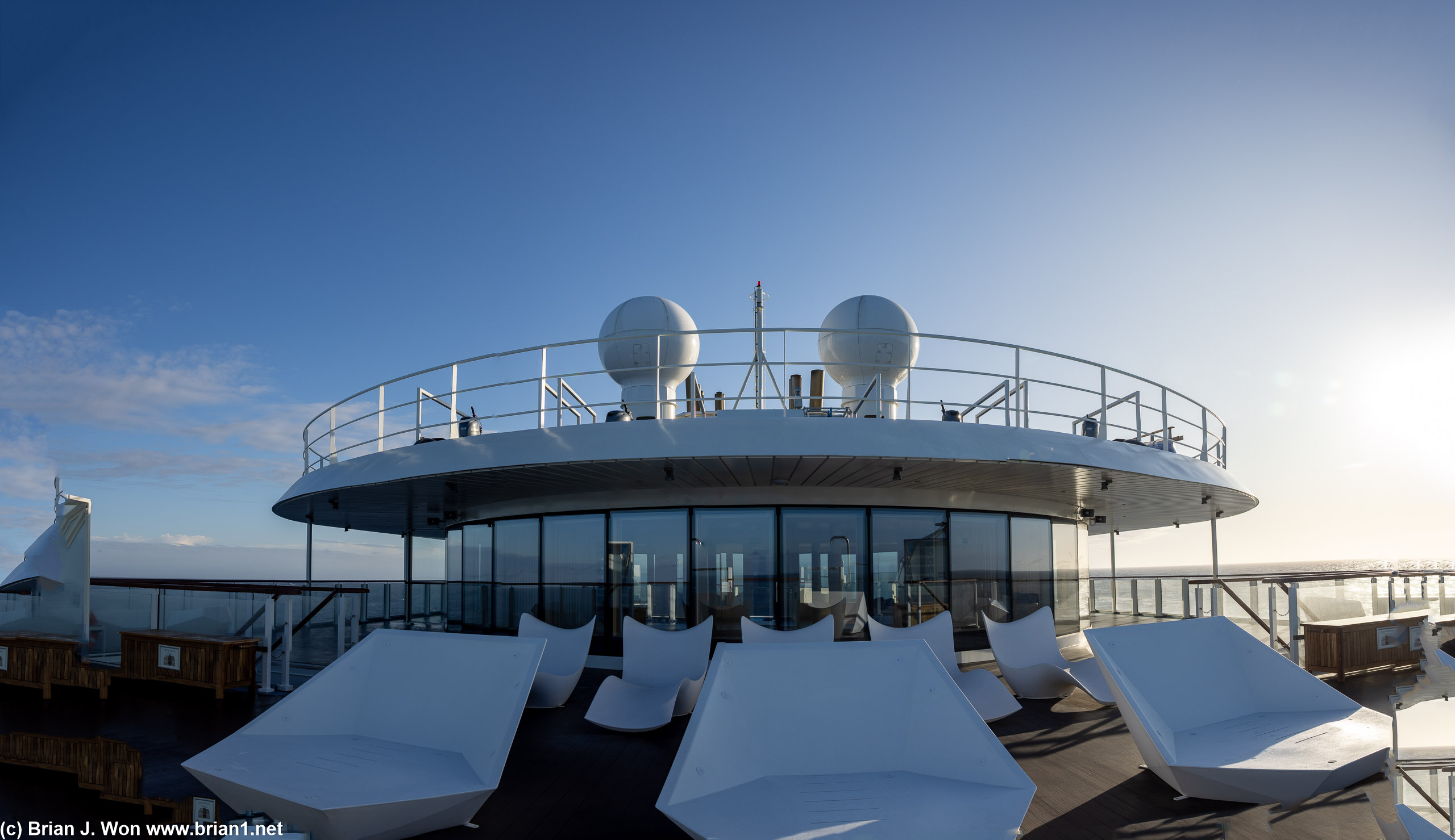 Outside seating, aft on deck 8.