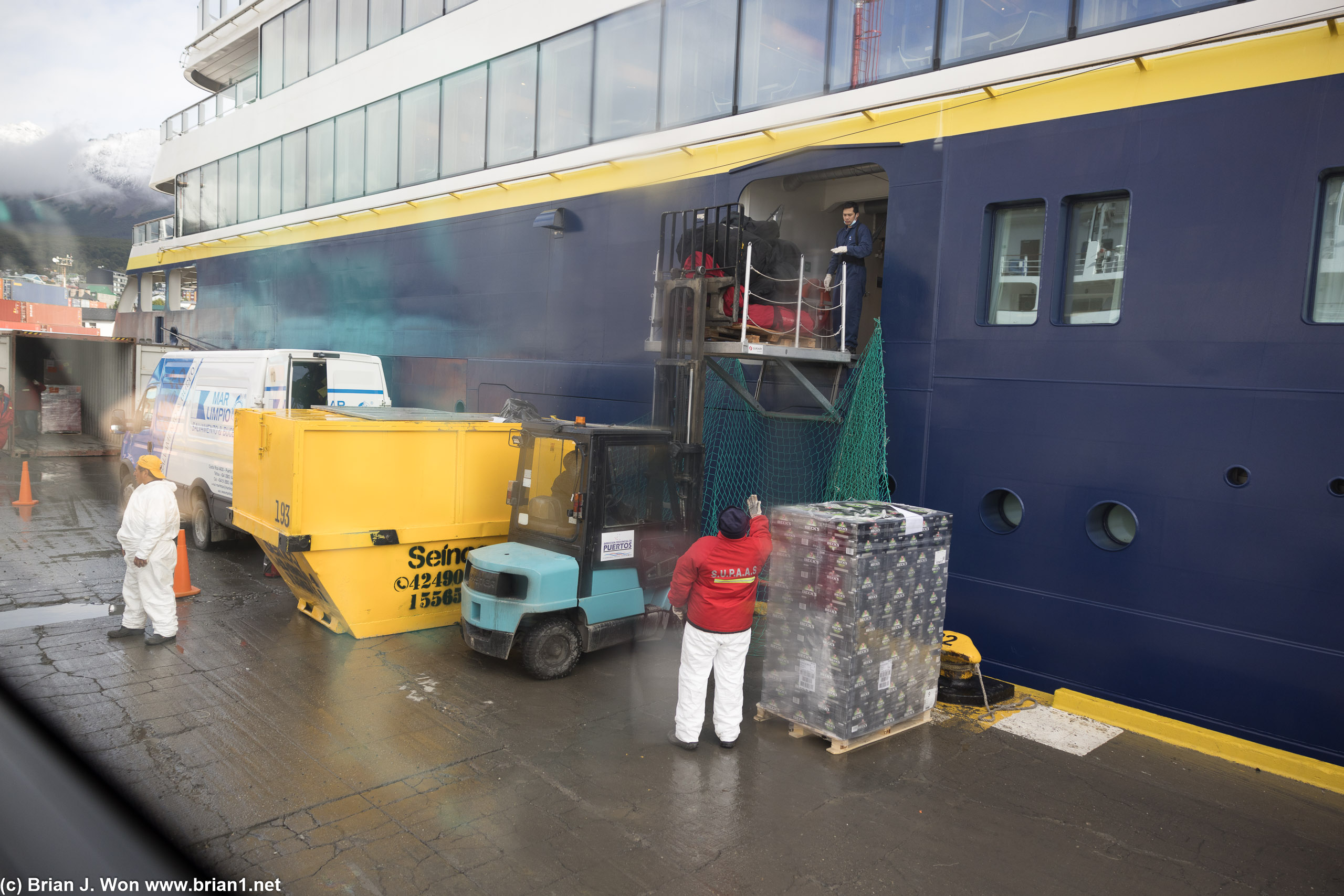 Restocking for the next voyage.