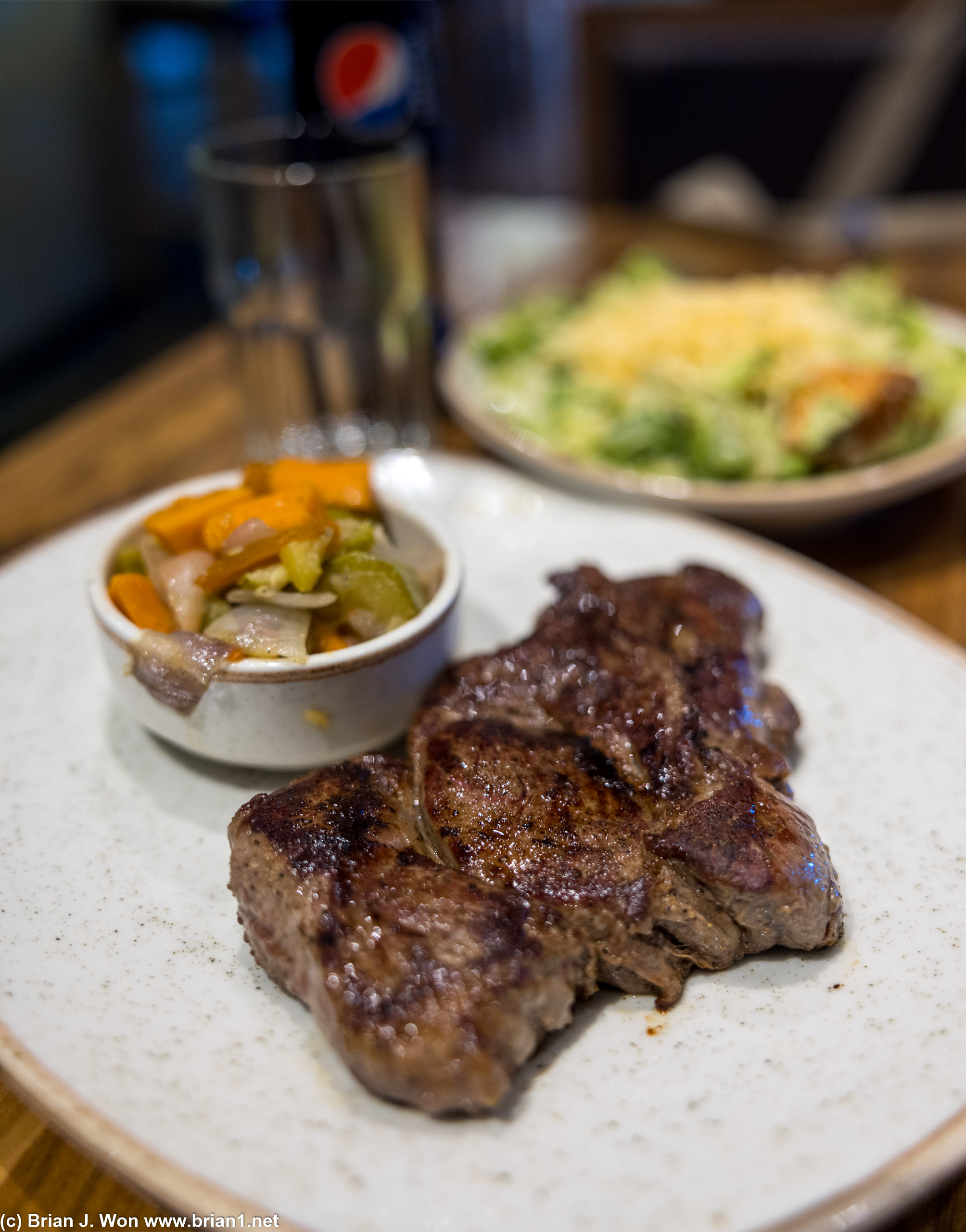 The steak was pretty sad, but considering this is Argentina, even a sad steak is surprisingly edible.