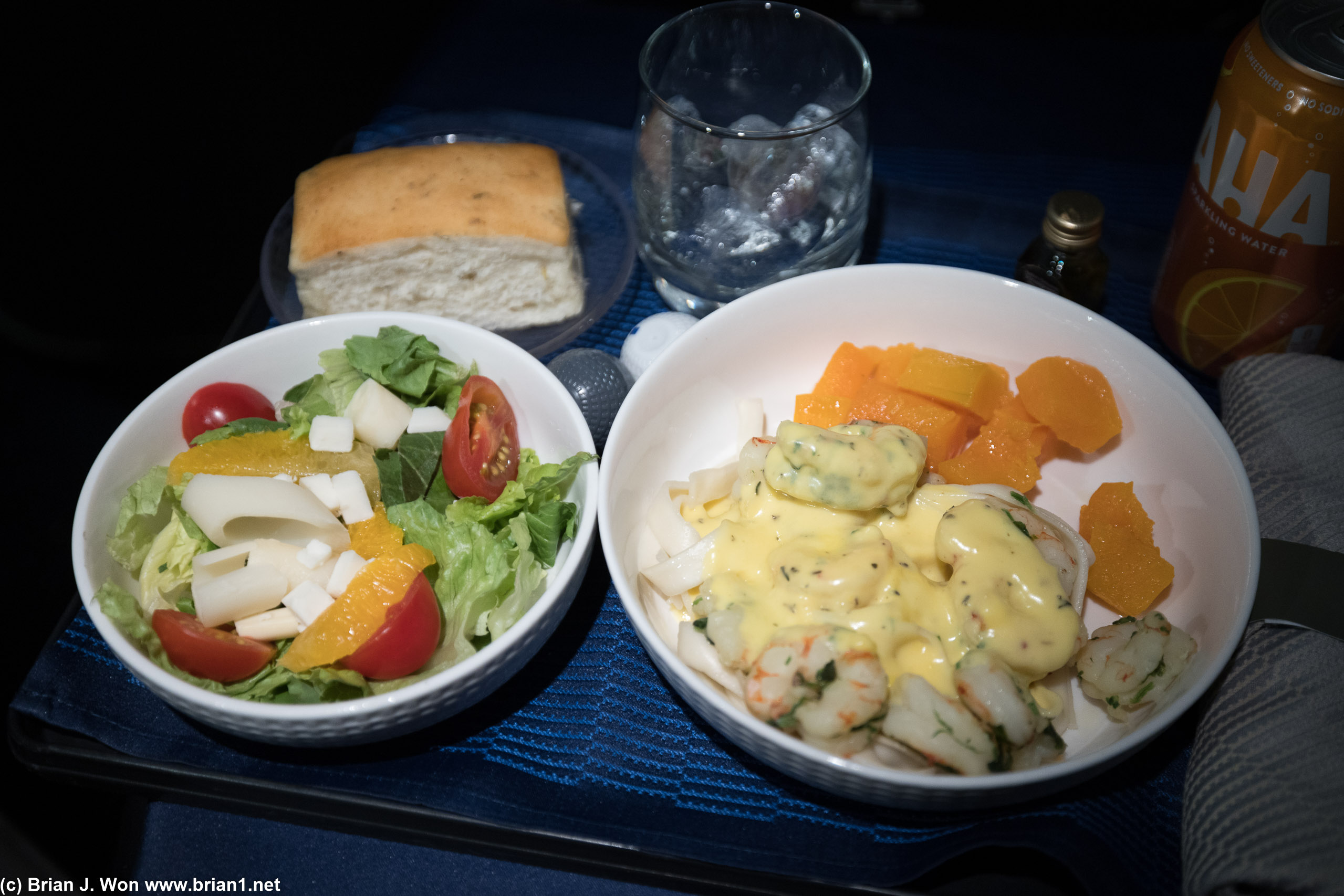 Shrimp pasta was surprisingly good.