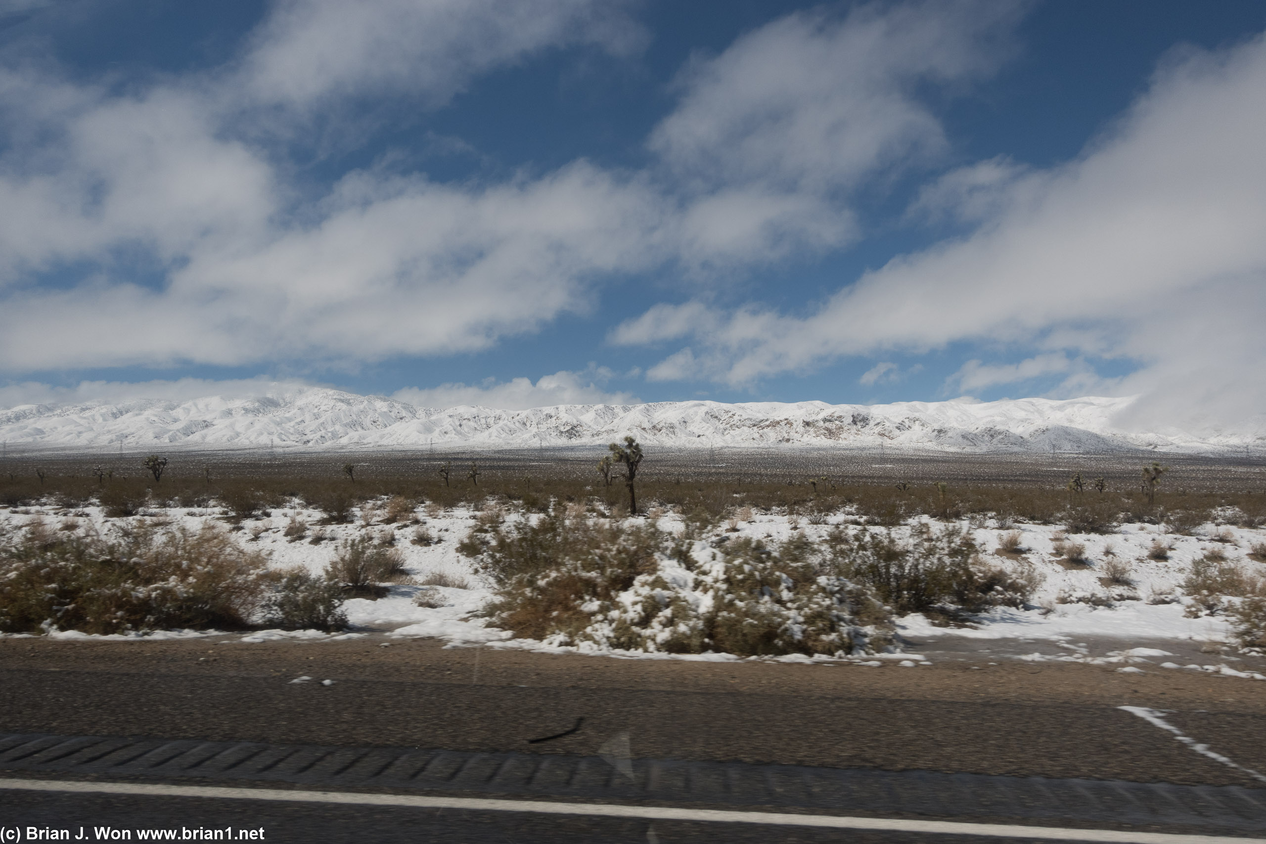 Sun finally coming out not far from Mojave.
