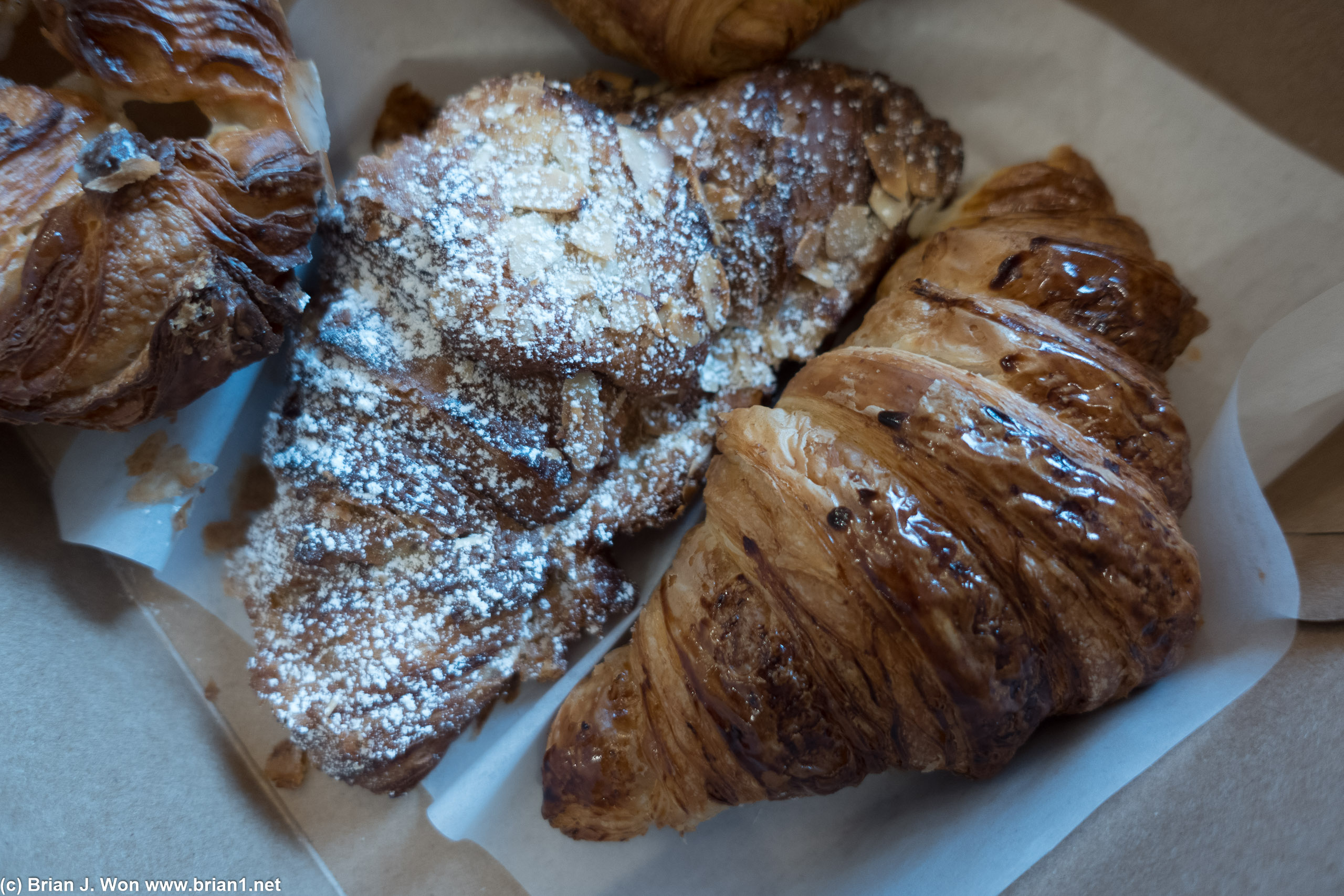 Almond-lemon croissand and original croissant.