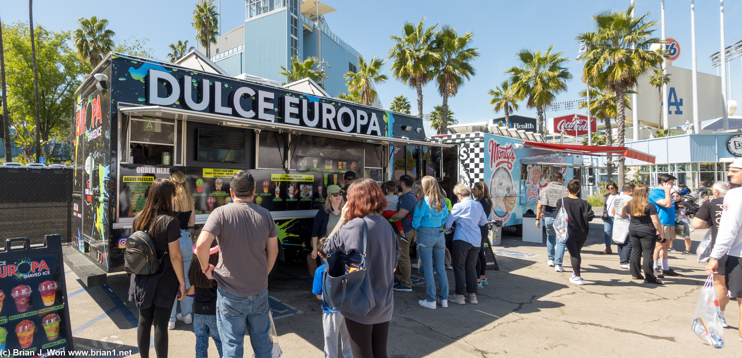 Two of the four (at least) food trucks.