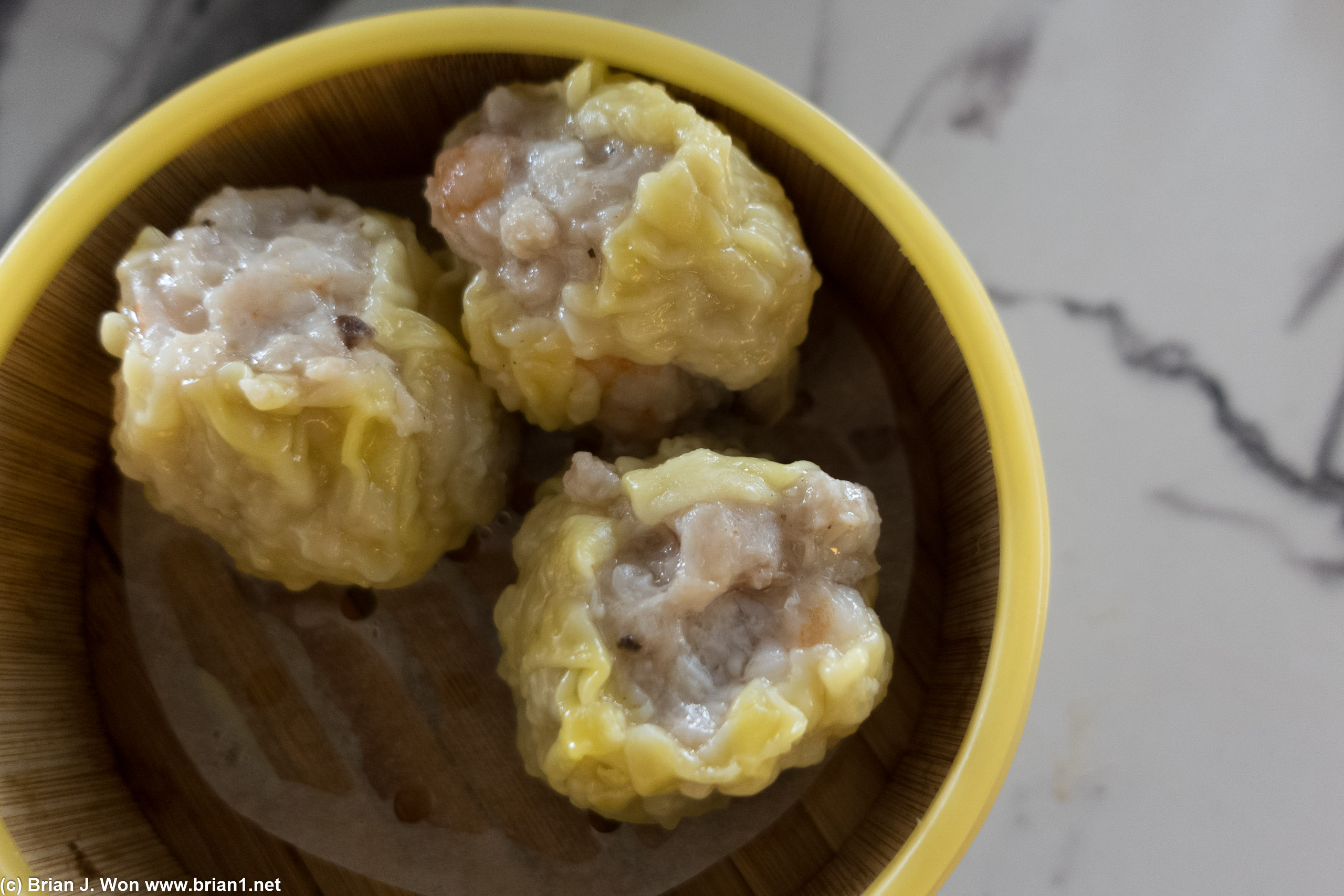 Shu mai slightly more plump and beter than the har gow, but still not terribly memorable.