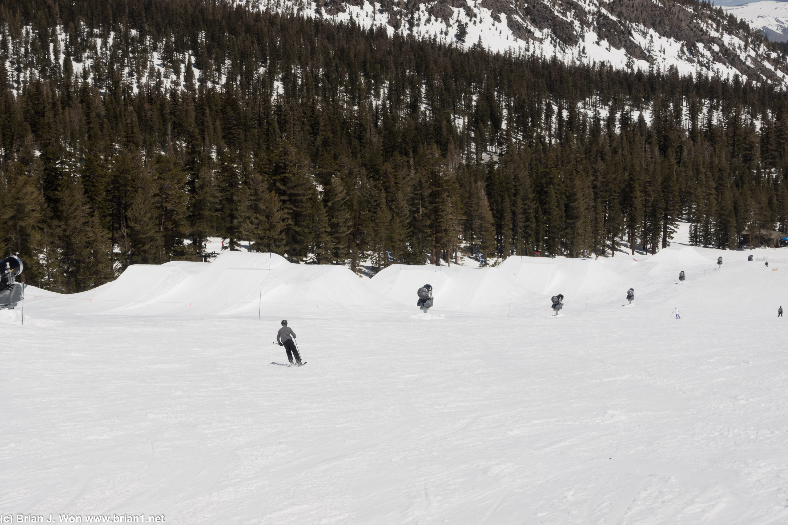 Skiers having a good time.
