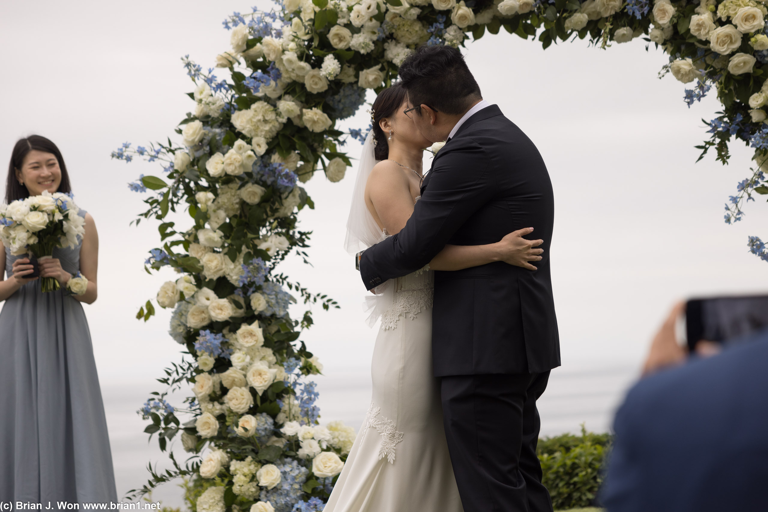 Obligatory first kiss as husband and wife.