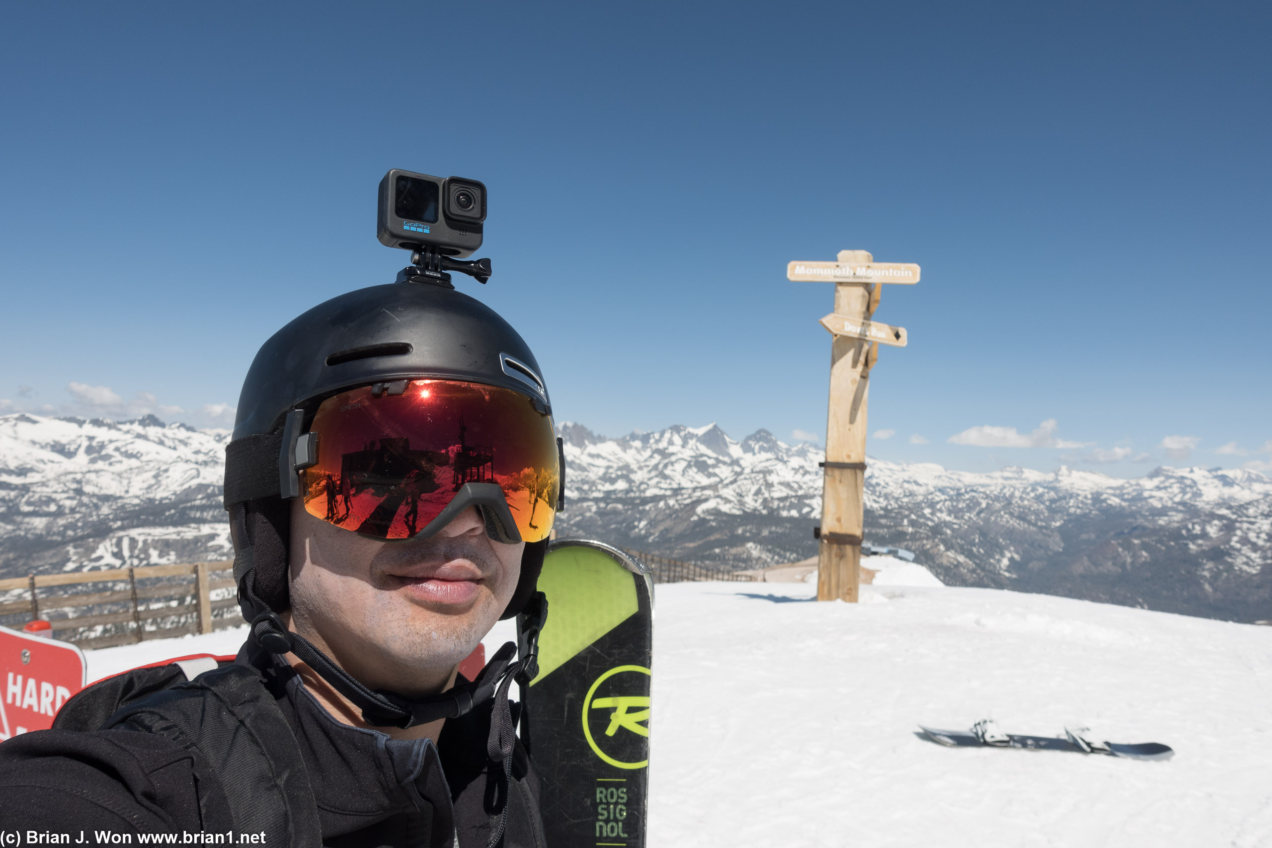 At the top.