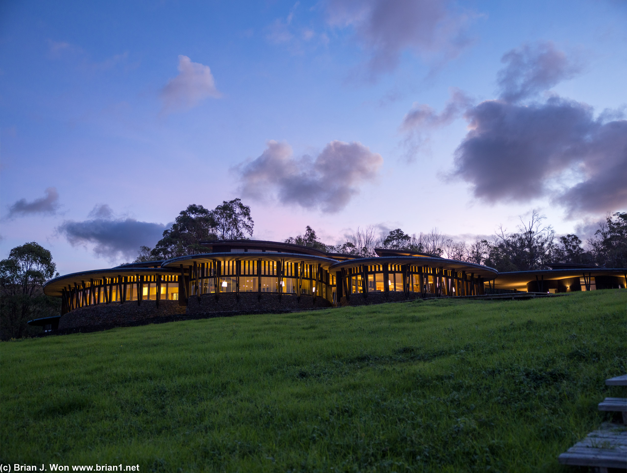 Sunset over Explora Rapa Nui.