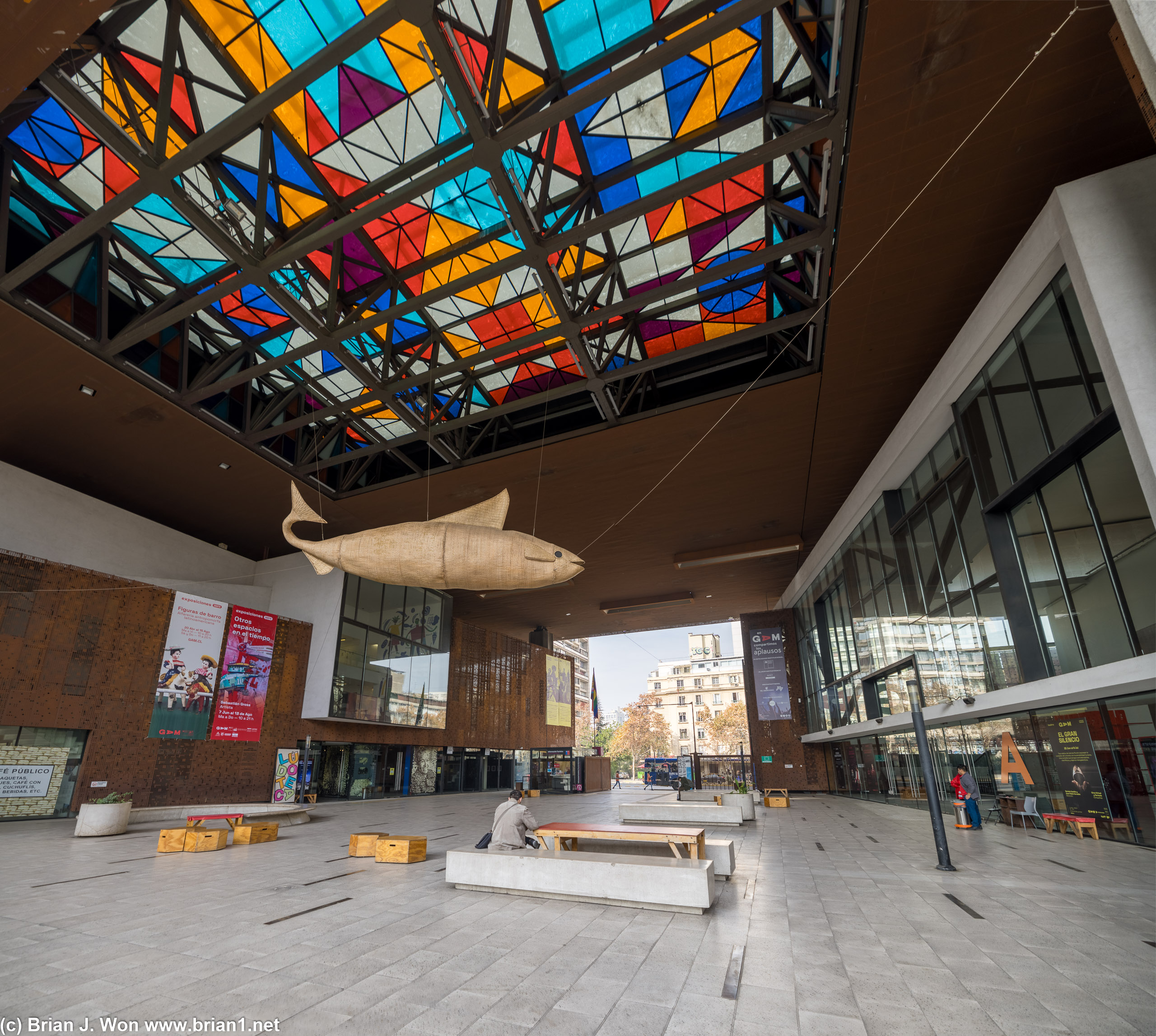 Vast semi-enclosed lobby.
