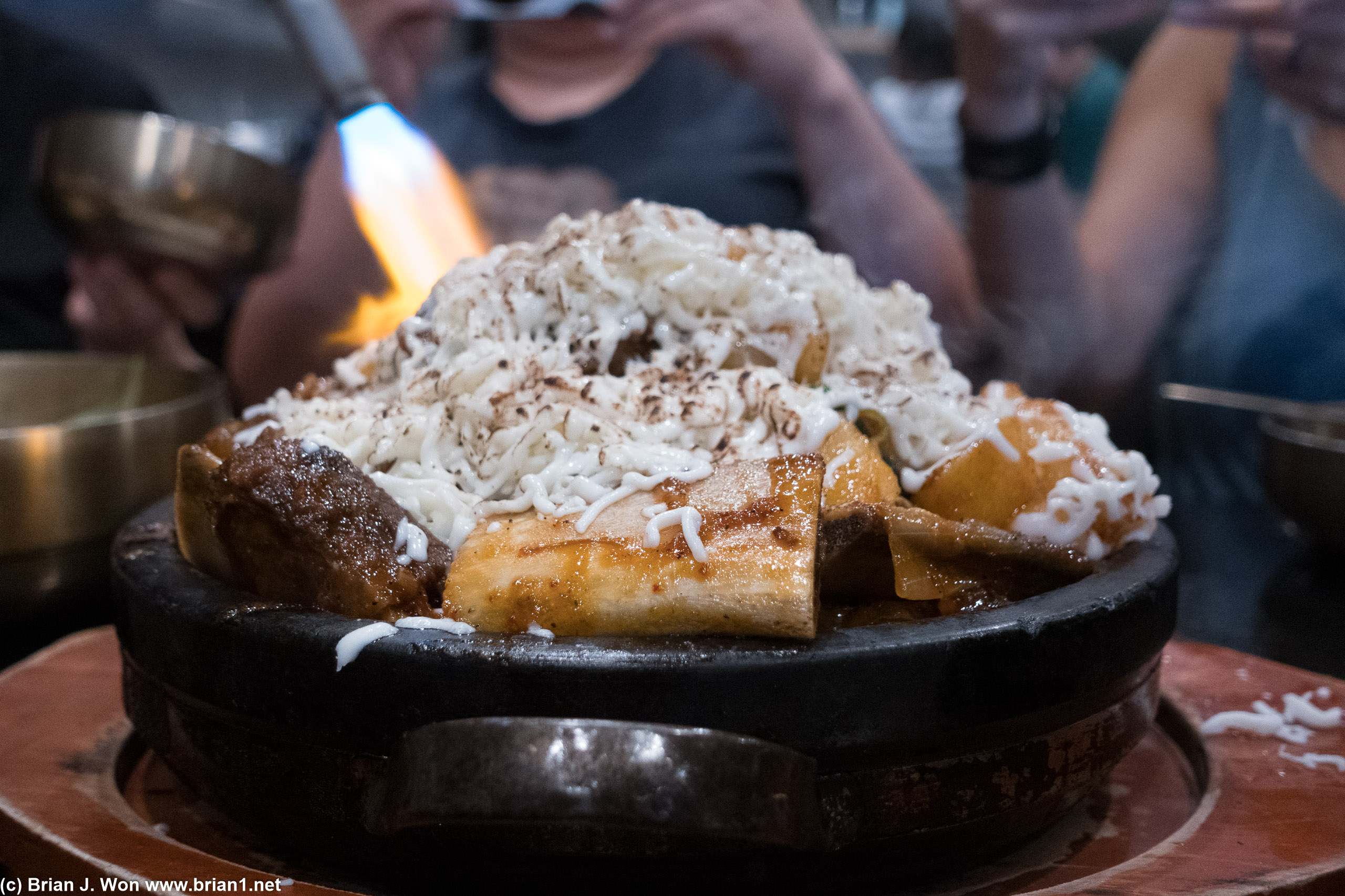 Blowtorching the cheese, part 3.