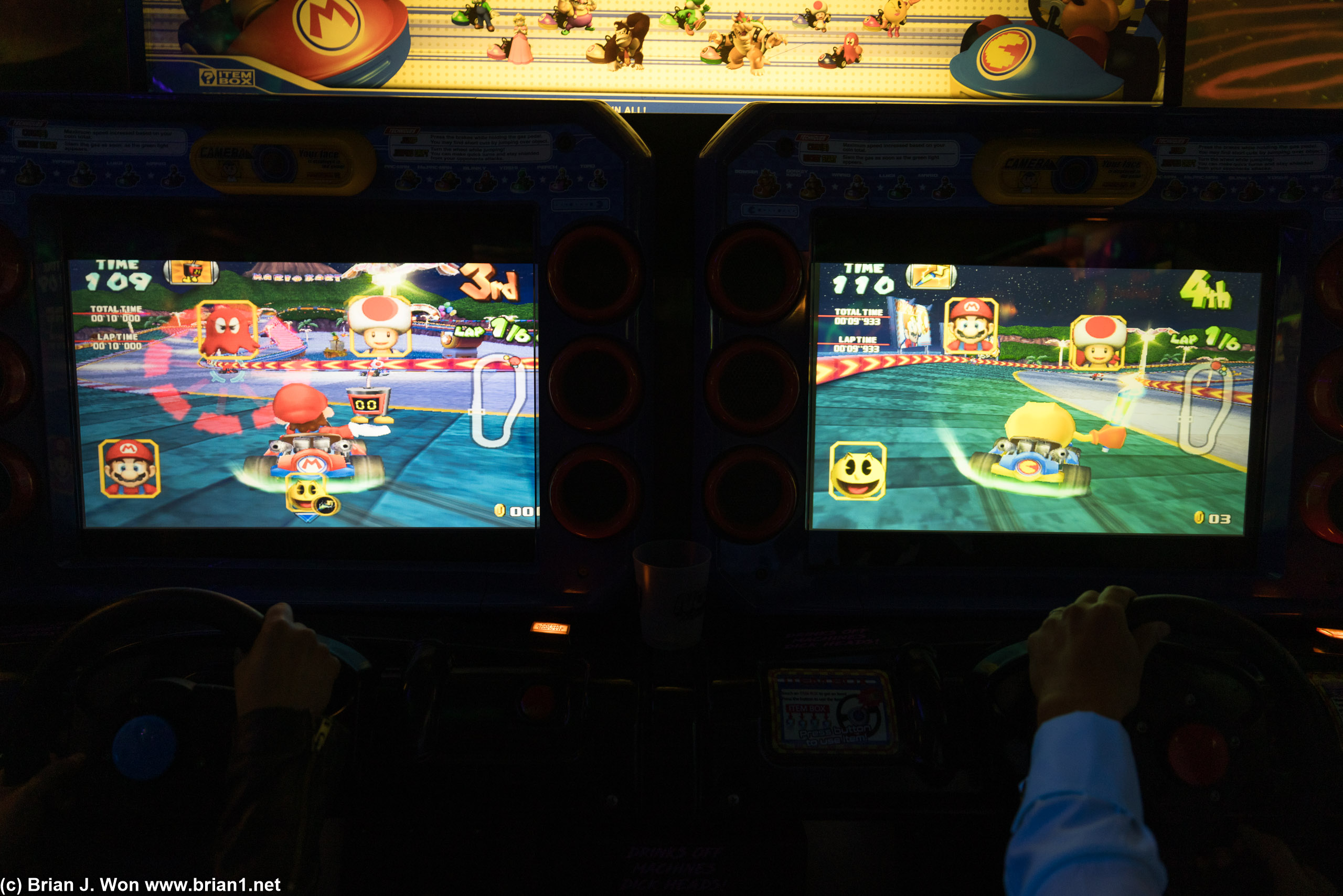 Parveen and Sam having a go at Mario Kart.