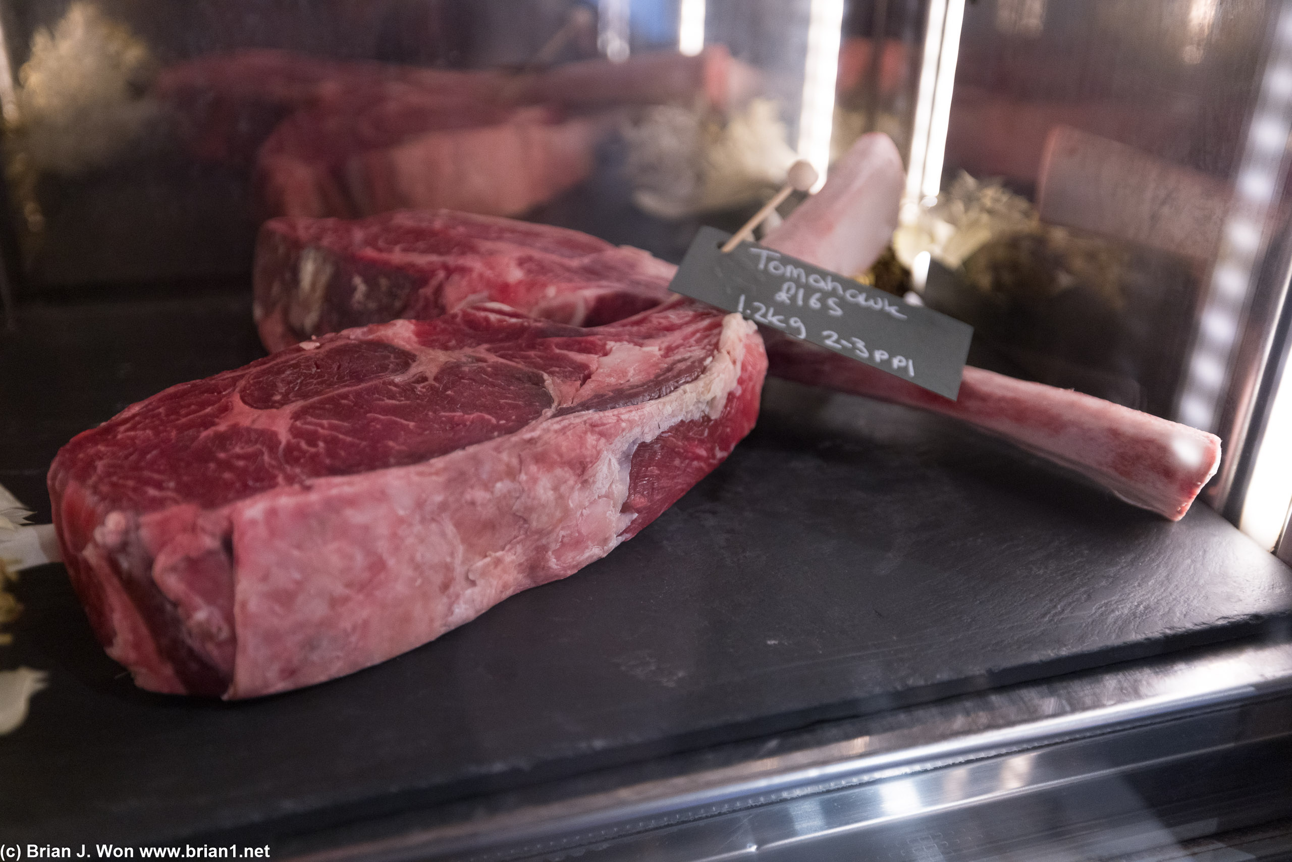 Kerridge's has steak on display.