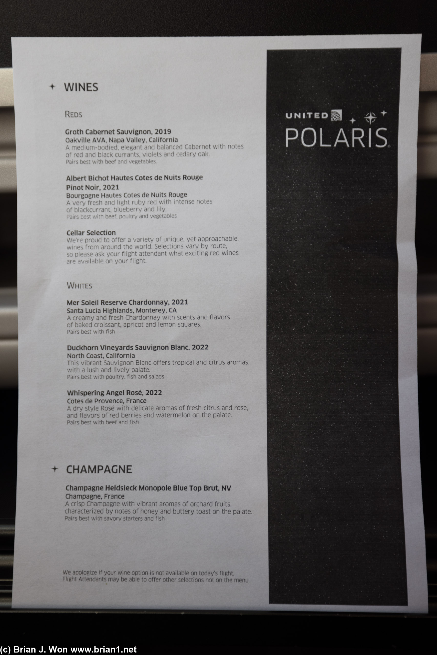 No printed menus, just this cheap photocopy?