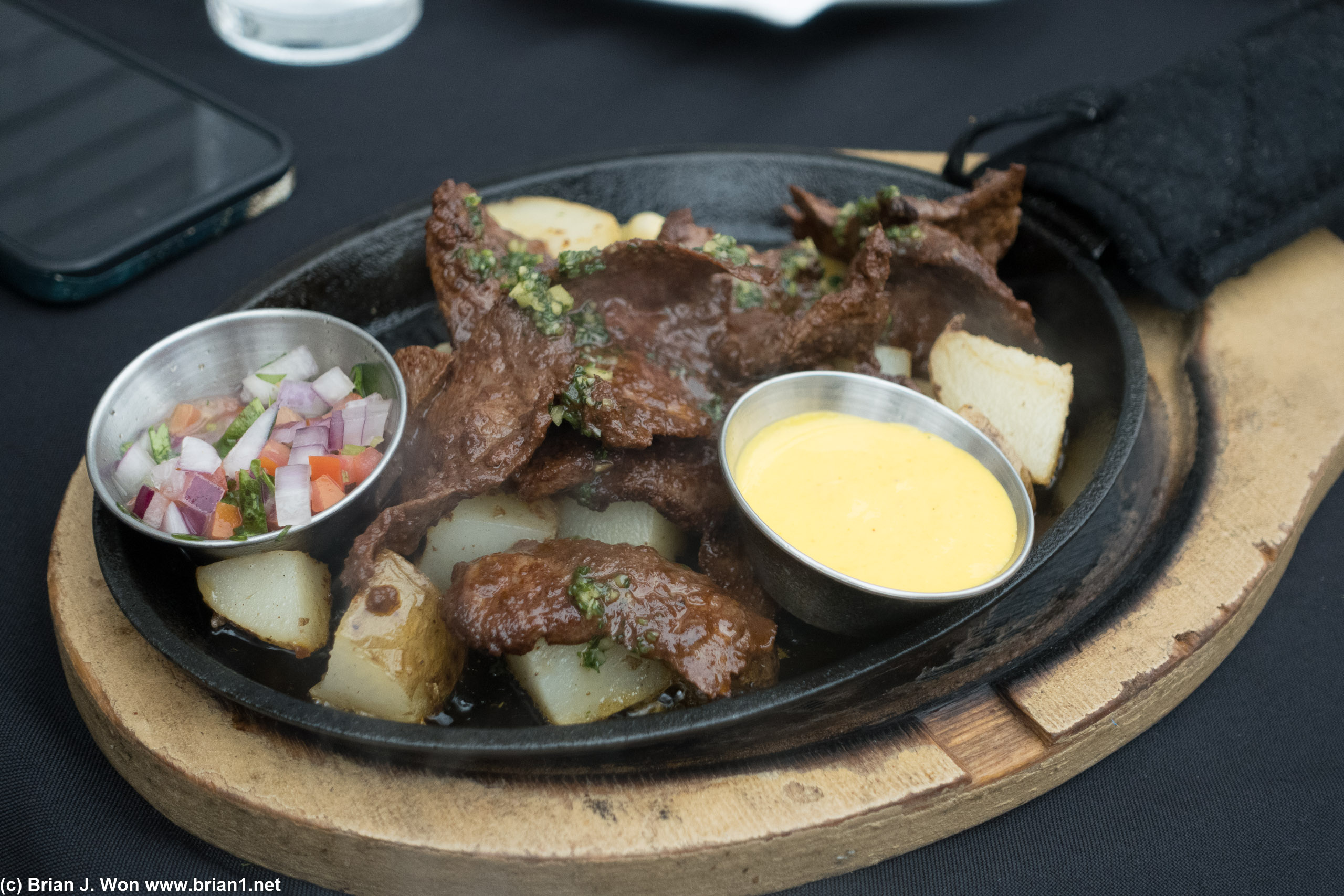 Beef heart was delicious.