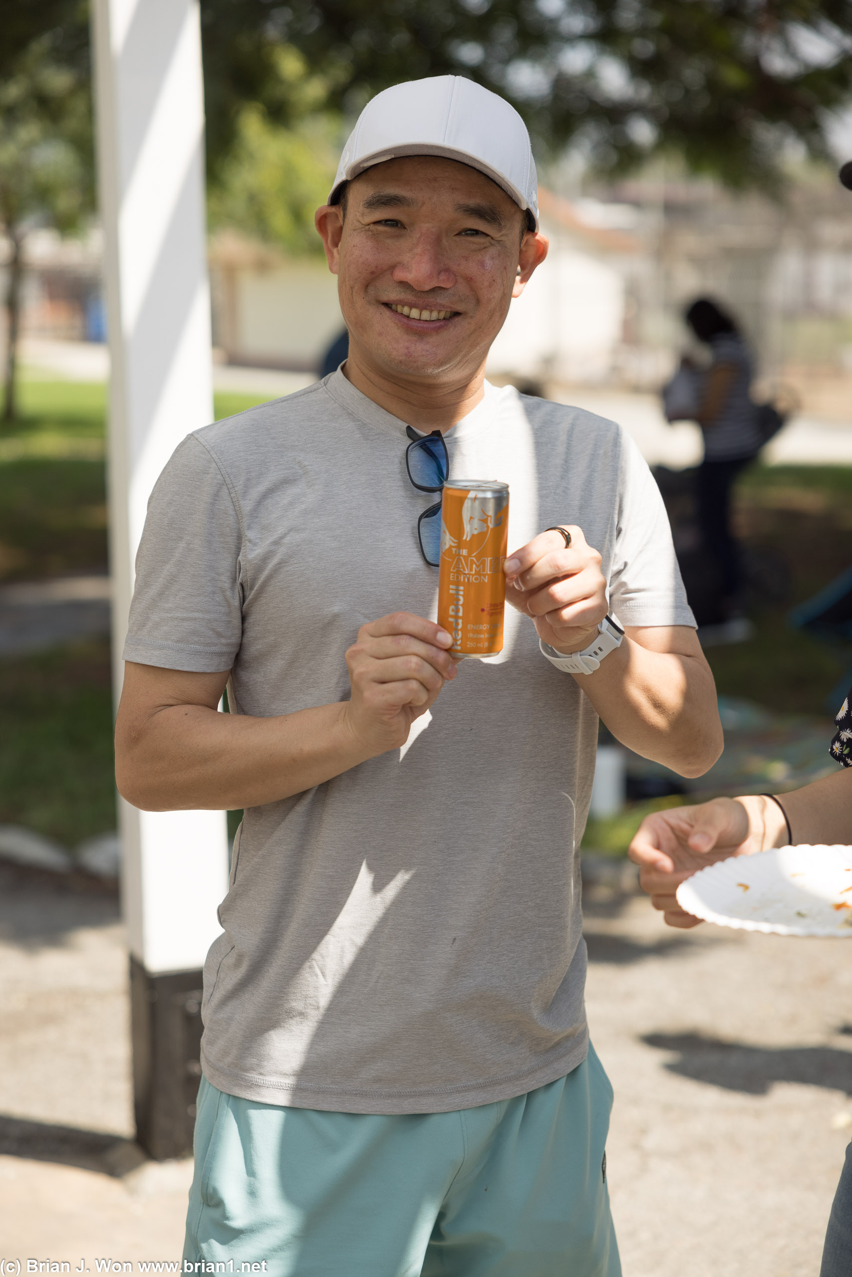 Mike models Red Bull.