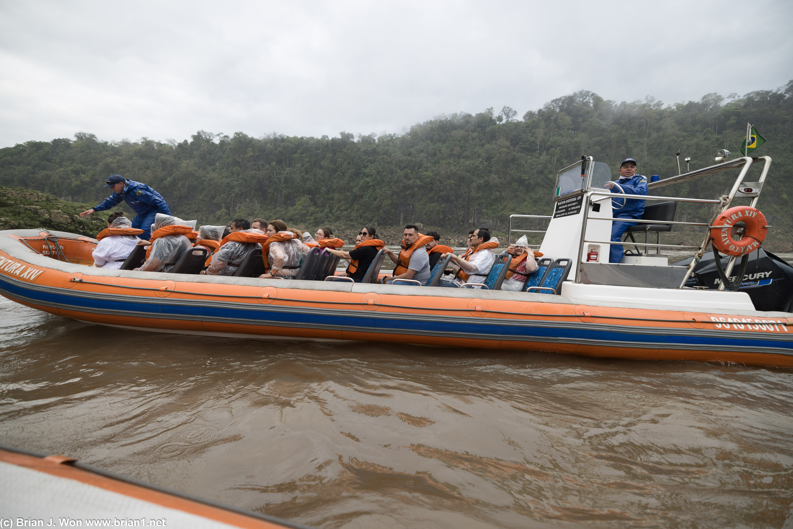Macuco Safari is a very busy operation-- tons of boats, tons of passengers.