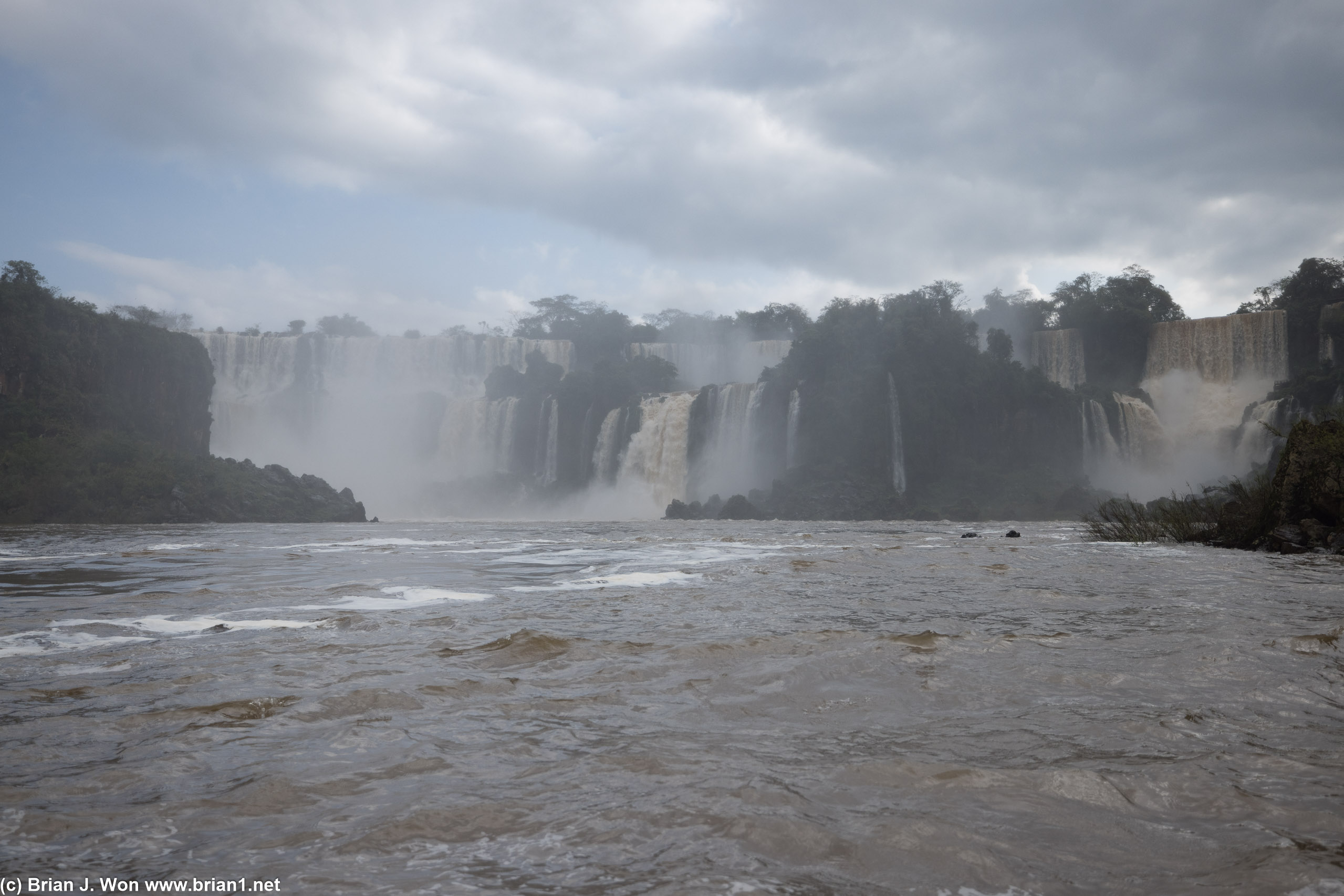 San Martin Falls is even more impressive than from shore.