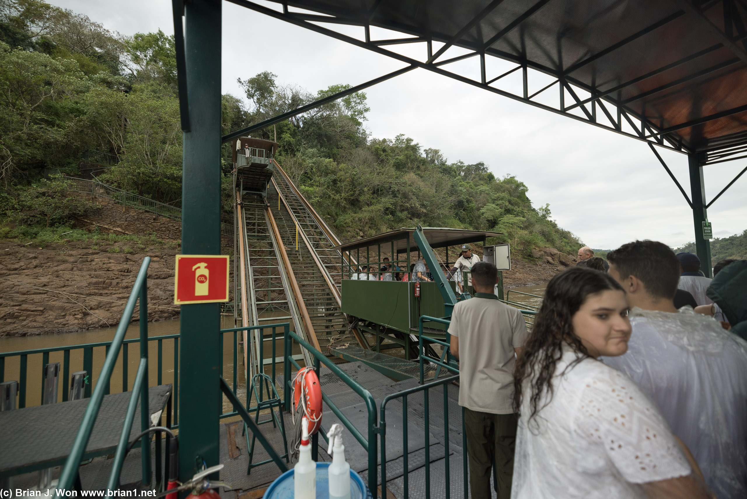 Waiting for the funicular.