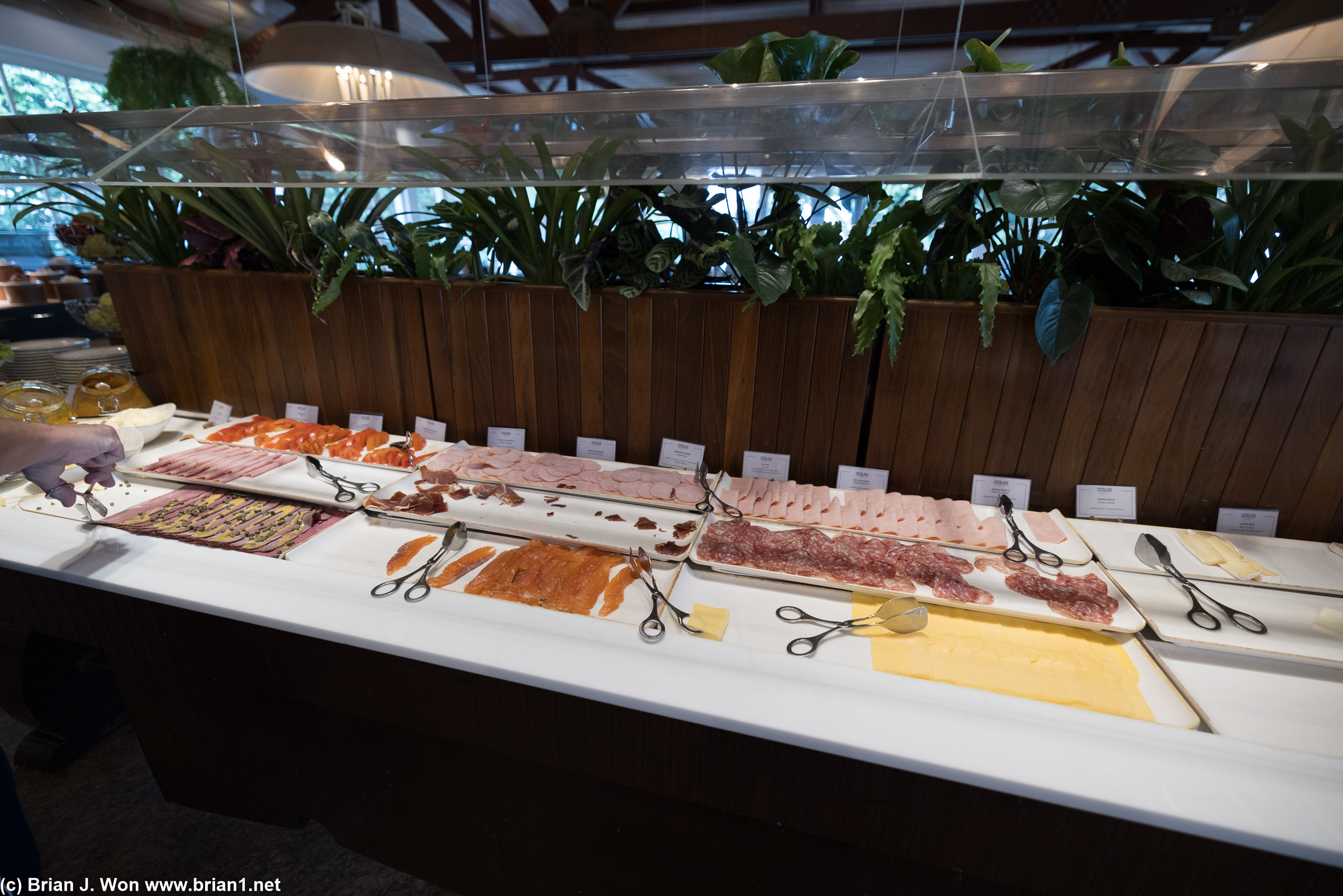 Cold cuts, cheese, smoked salmon, I think some pastrami.